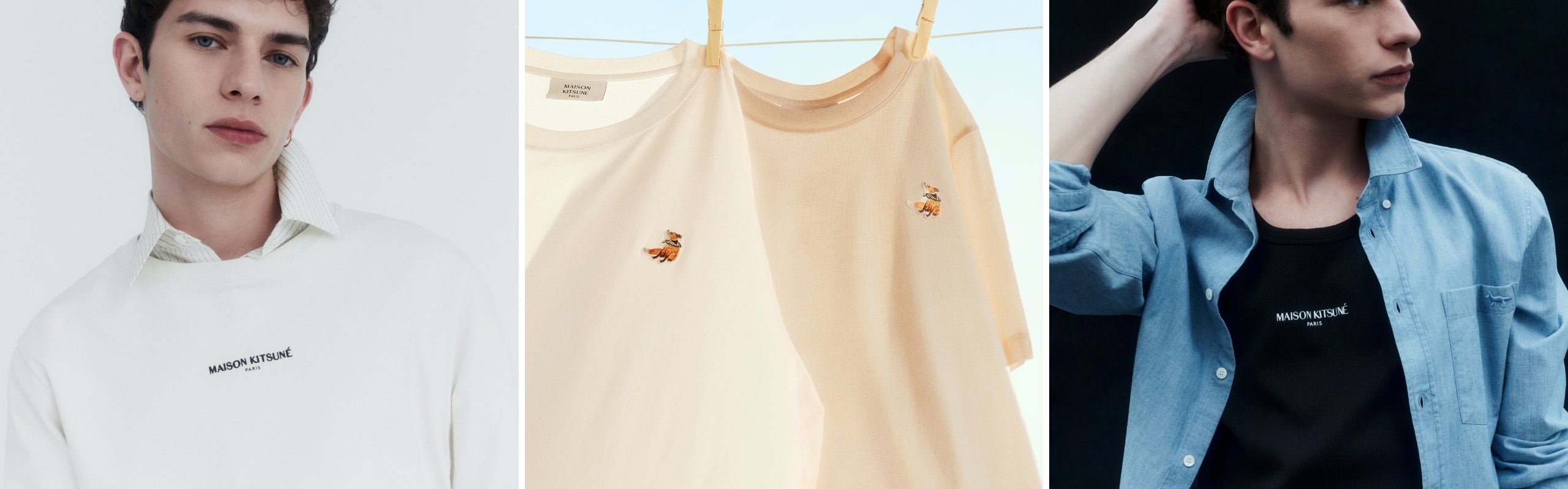 Maison Kitsuné uomo: felpe minimal, t-shirt con volpe ricamata e stile casual chic Paris-Tokyo | Setaccio