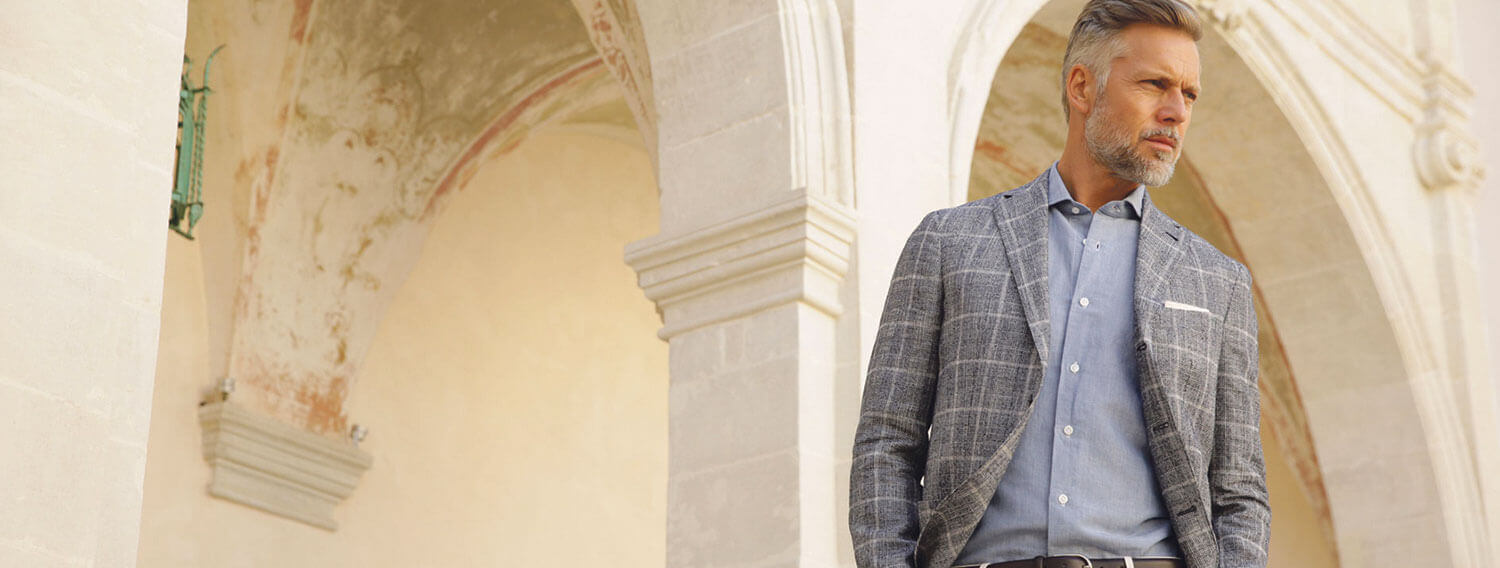 Look Barba Napoli uomo: camicia artigianale e giacca formale sartoriale | Setaccio