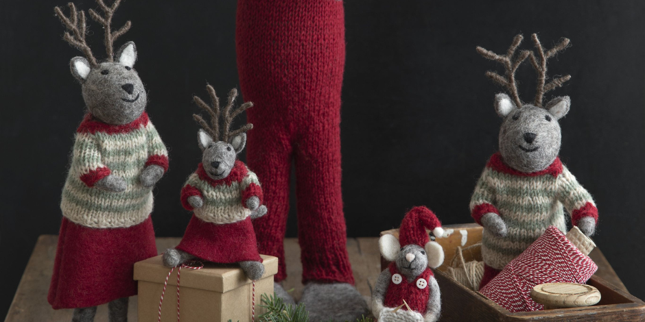 Gry&Sif: renne e topini decorazioni natalizie in feltro, fatti a mano e dal design scandinavo. Accessori etici | Setaccio