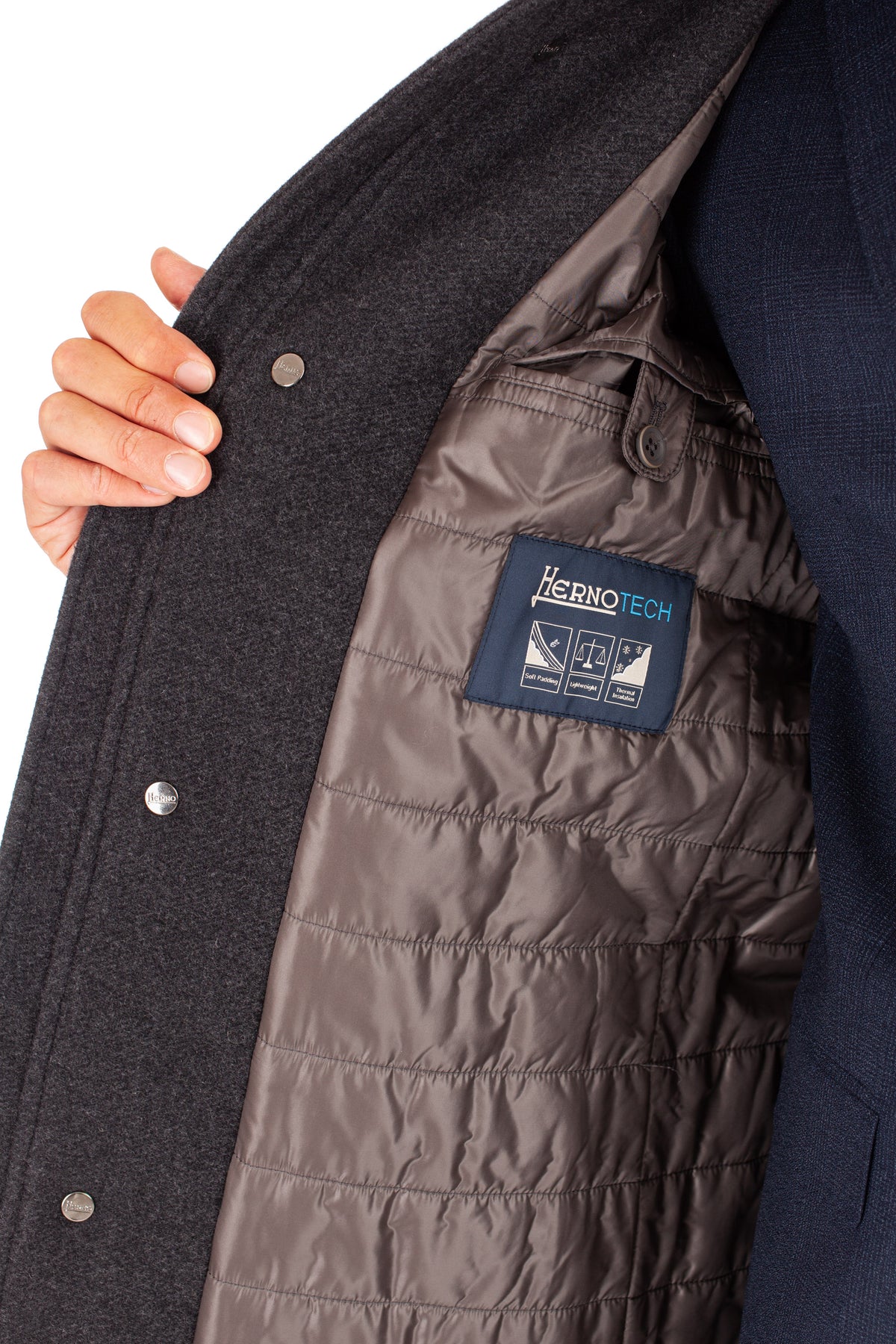 Herno Cappotto in lana imbottito in thermore e collo in castoro CA0071U NEW-2 9480