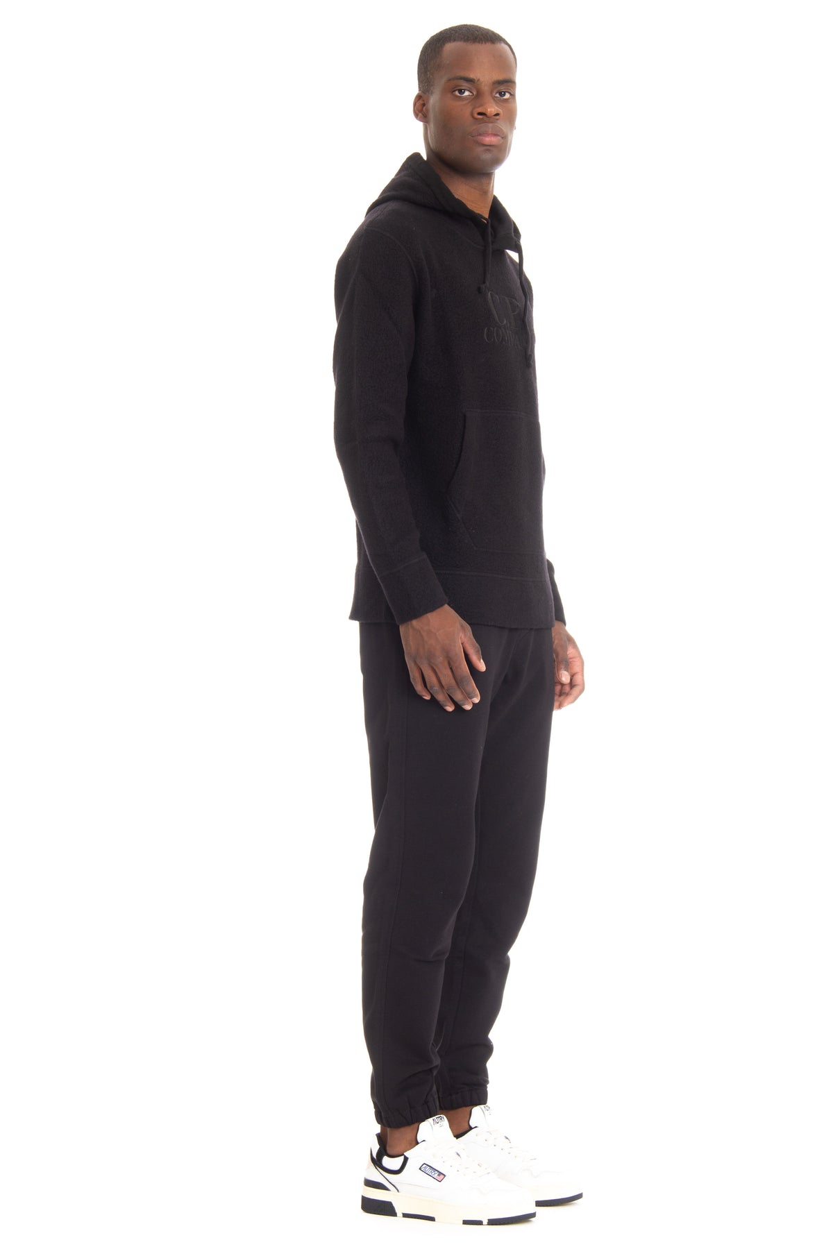 Felpa orsetto in lana con cappuccio e logo tono su tono CMSS321A 006619G999 CP Company