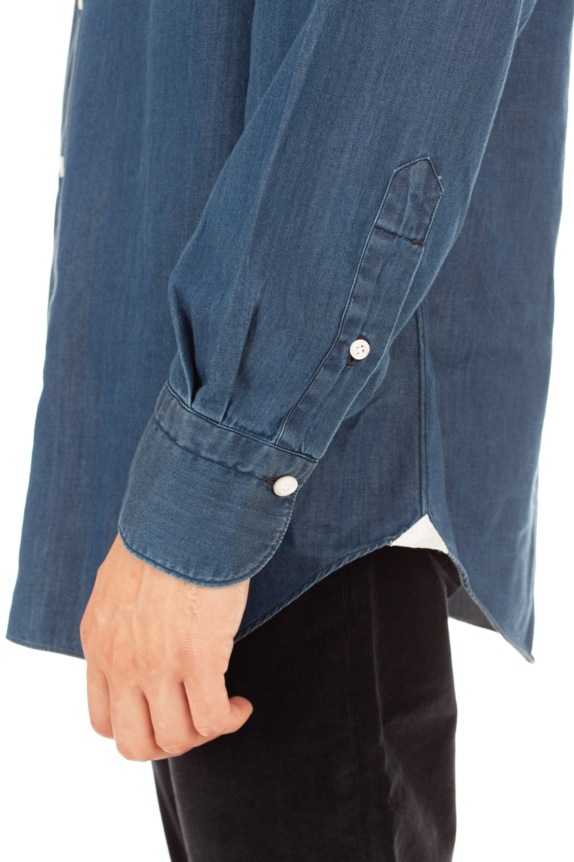 Finamore Camicia sartoriale in twill denim linea milano ML-ZNPS-Z 045880 C0512D 11