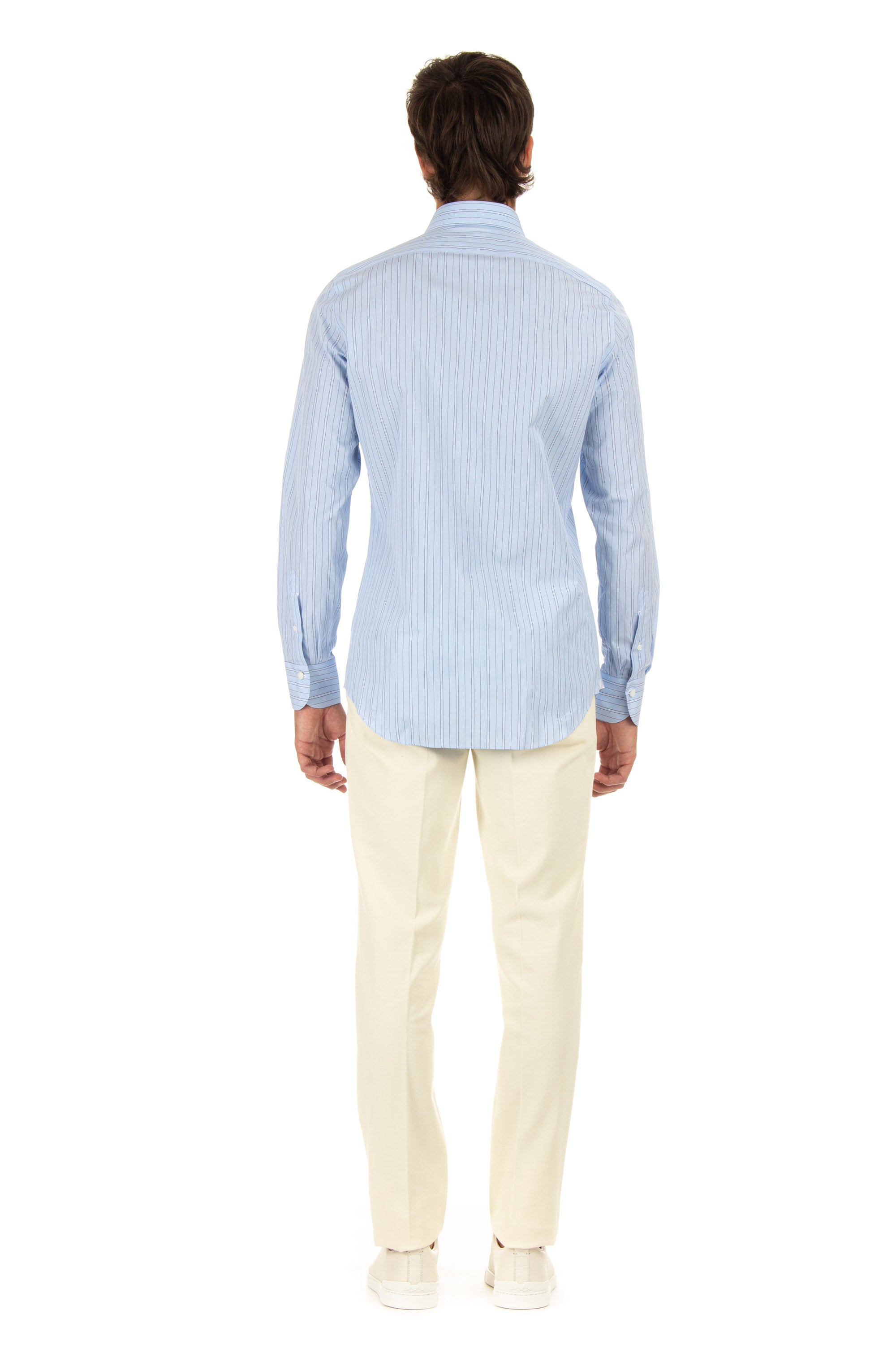 Finamore Camicia sartoriale rigata in popeline linea milano ML-ZNPS-Z 046035 C0533 2