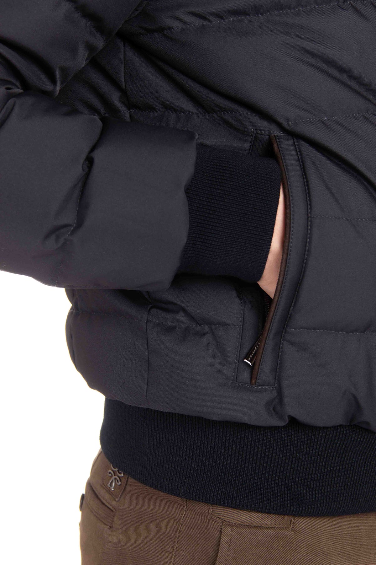 Moorer Piumino bomber con collo in castoro mod. Audenio-GF AUDENIO-GF/2 DARK BLU