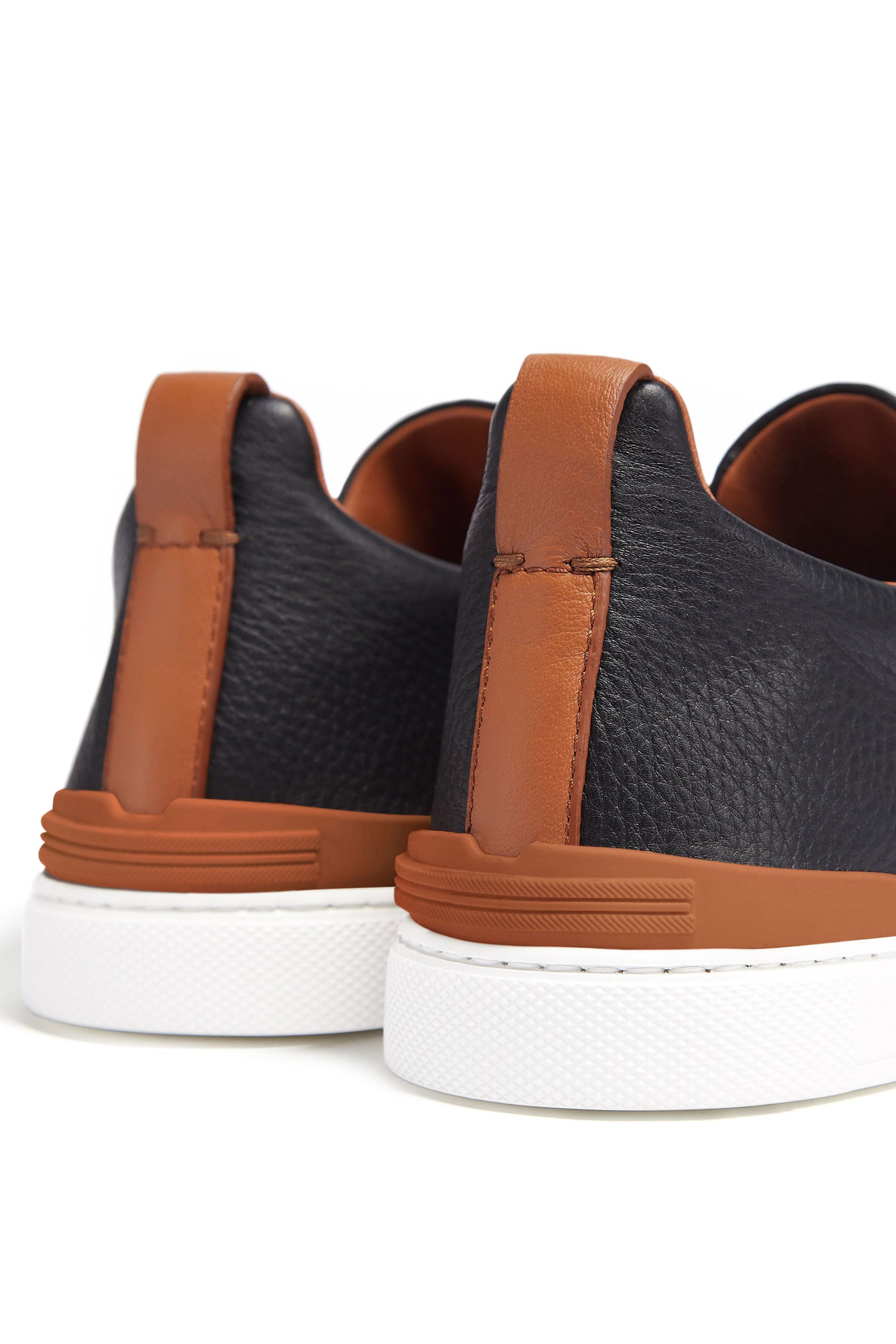 Zegna Sneaker triple stitch nera in cervo LHCVO S4667Z SNE
