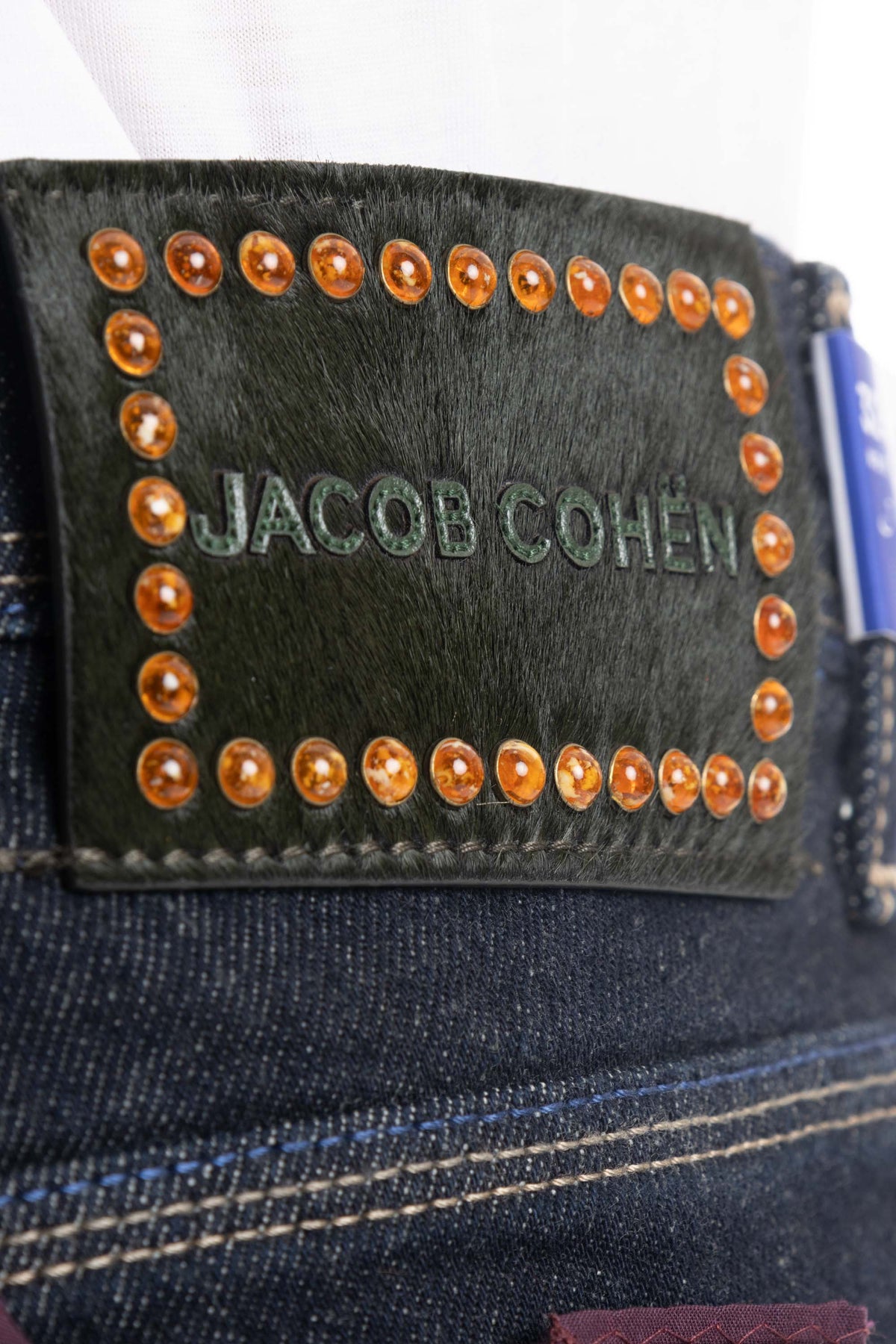 Jacob Cohen Jeans lavaggio scuro etichetta in cavallino e ambre modello Scott M15 39 S 3583 SCOTT 890D