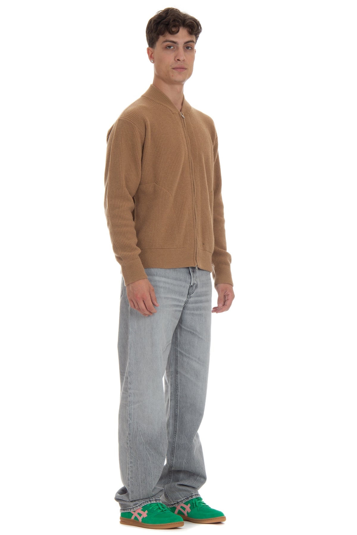 Roberto Collina Cardigan full zip in lana a costine RA20208 RA2005