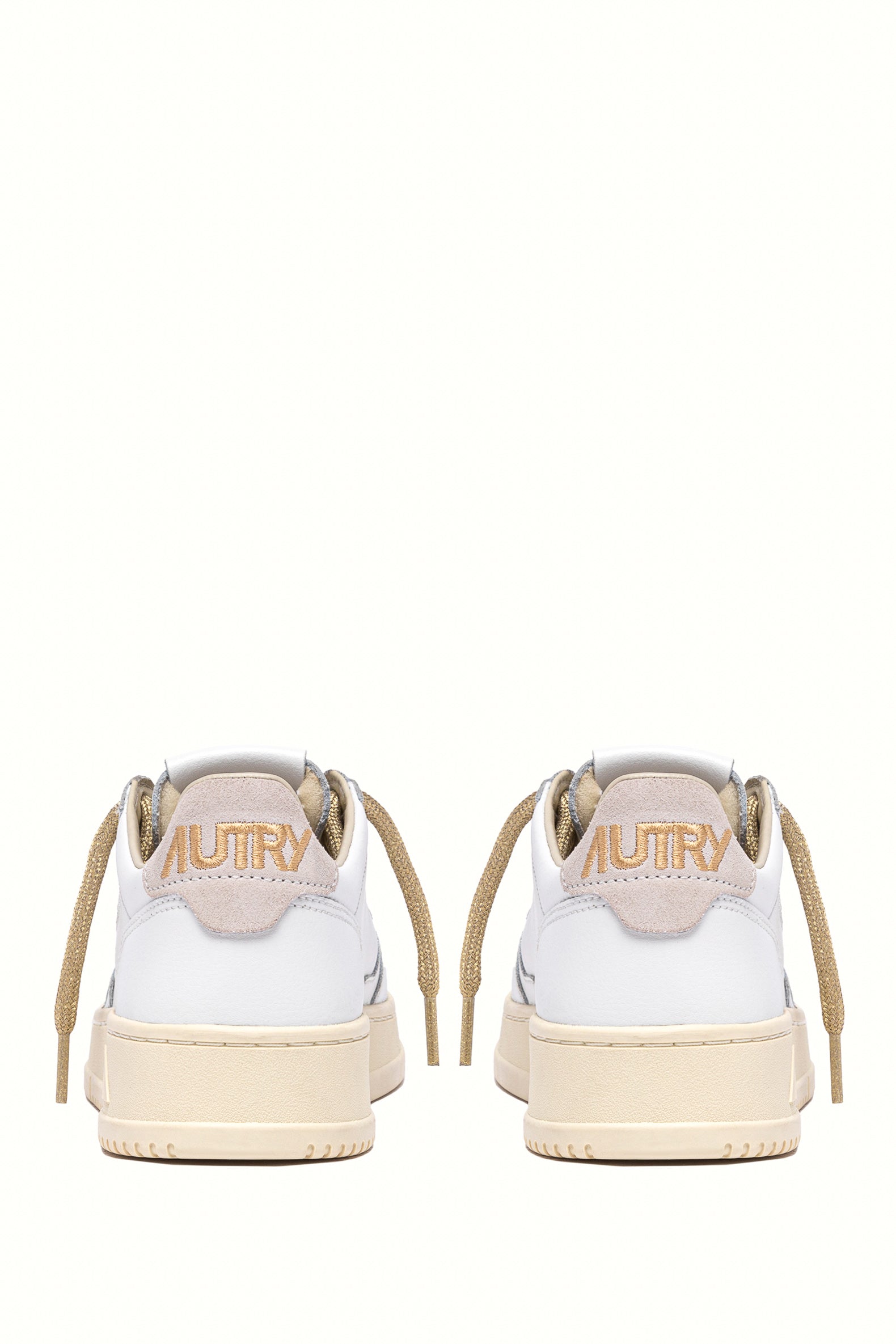 Autry Sneaker donna con lacci dorati mod. Medalist AULW SW01 WHT/WHT