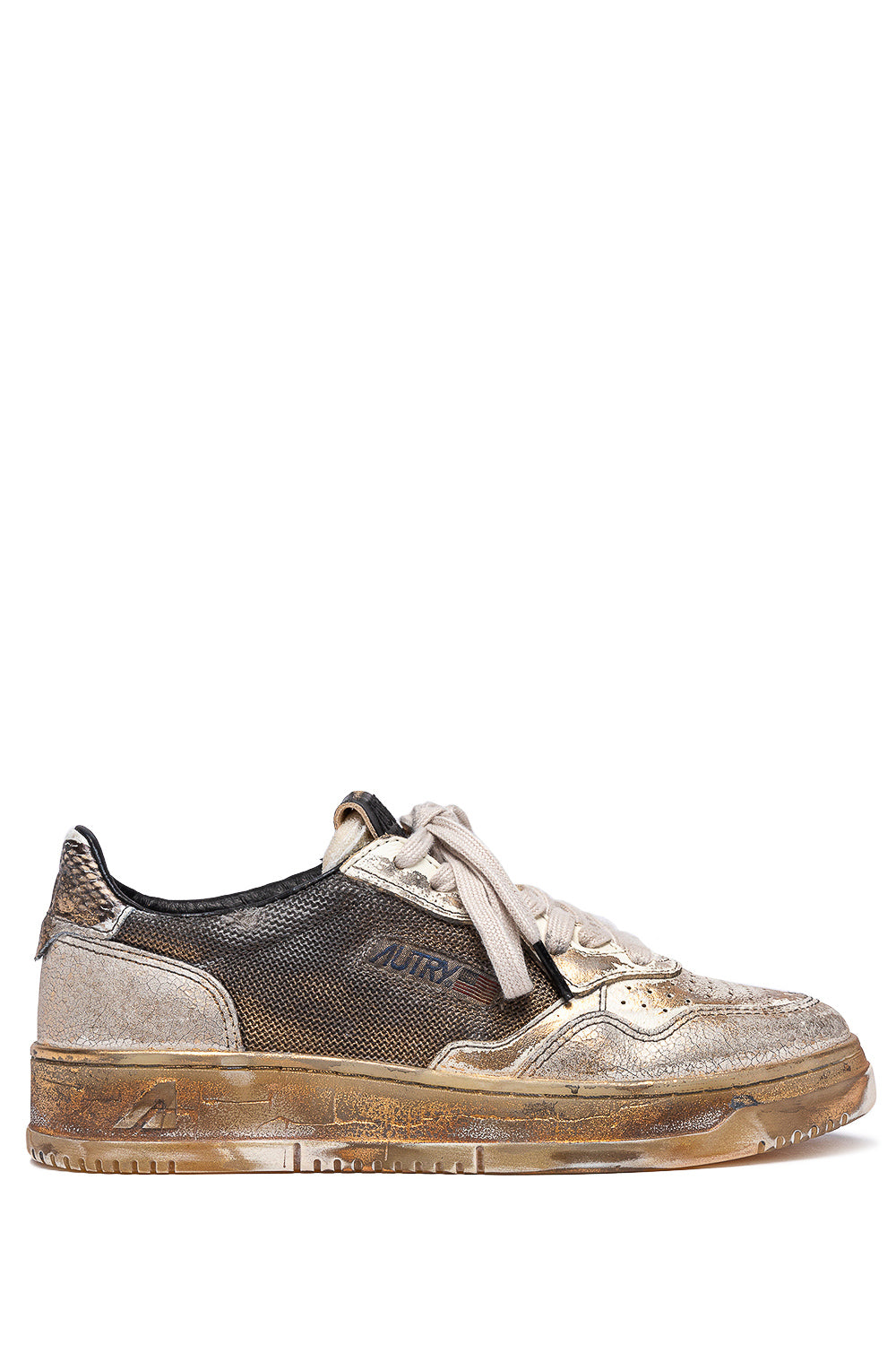 Autry Sneaker donna SuperVintage in pelle e tela AVLW ME14 WHT/WHT