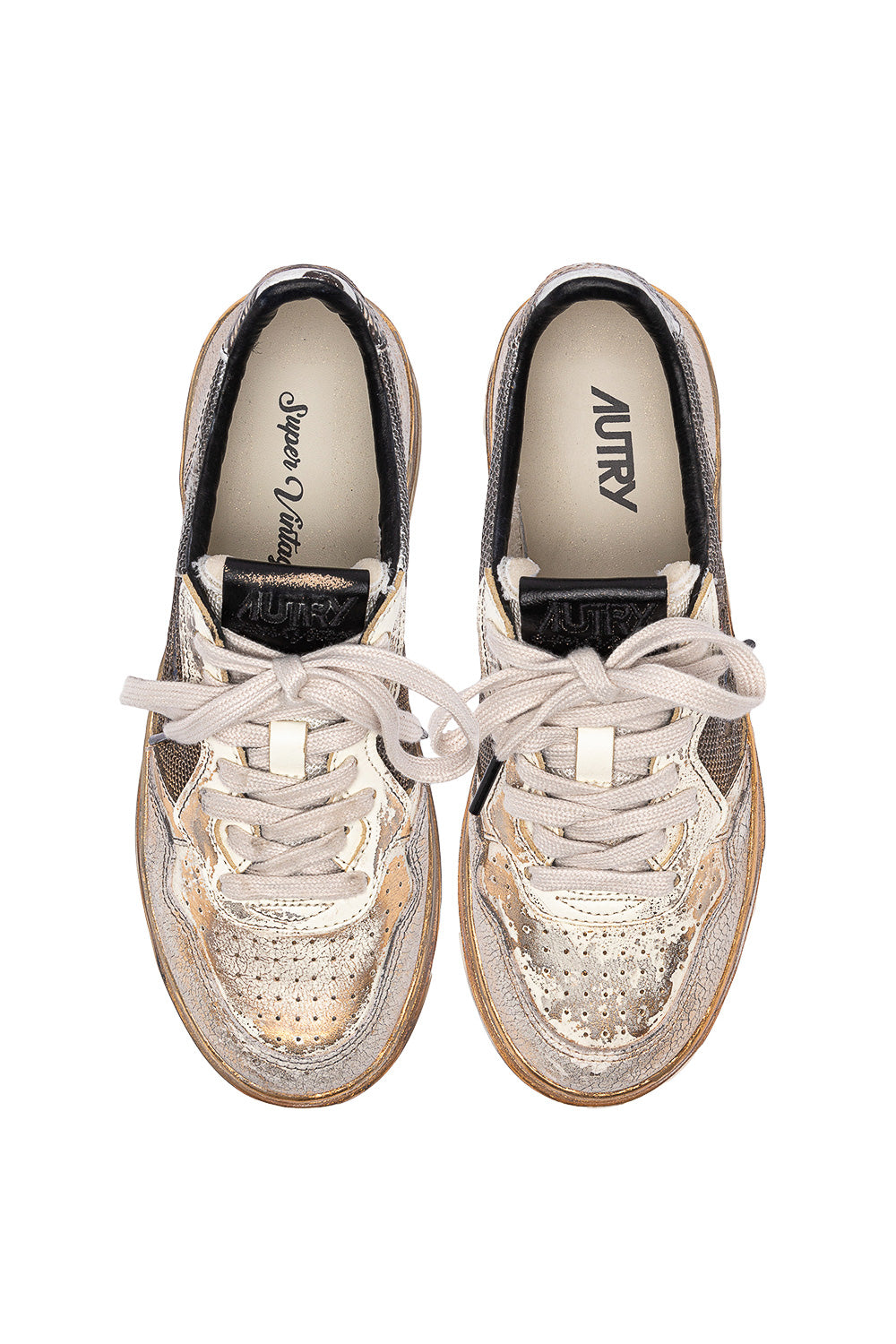 Autry Sneaker donna SuperVintage in pelle e tela AVLW ME14 WHT/WHT