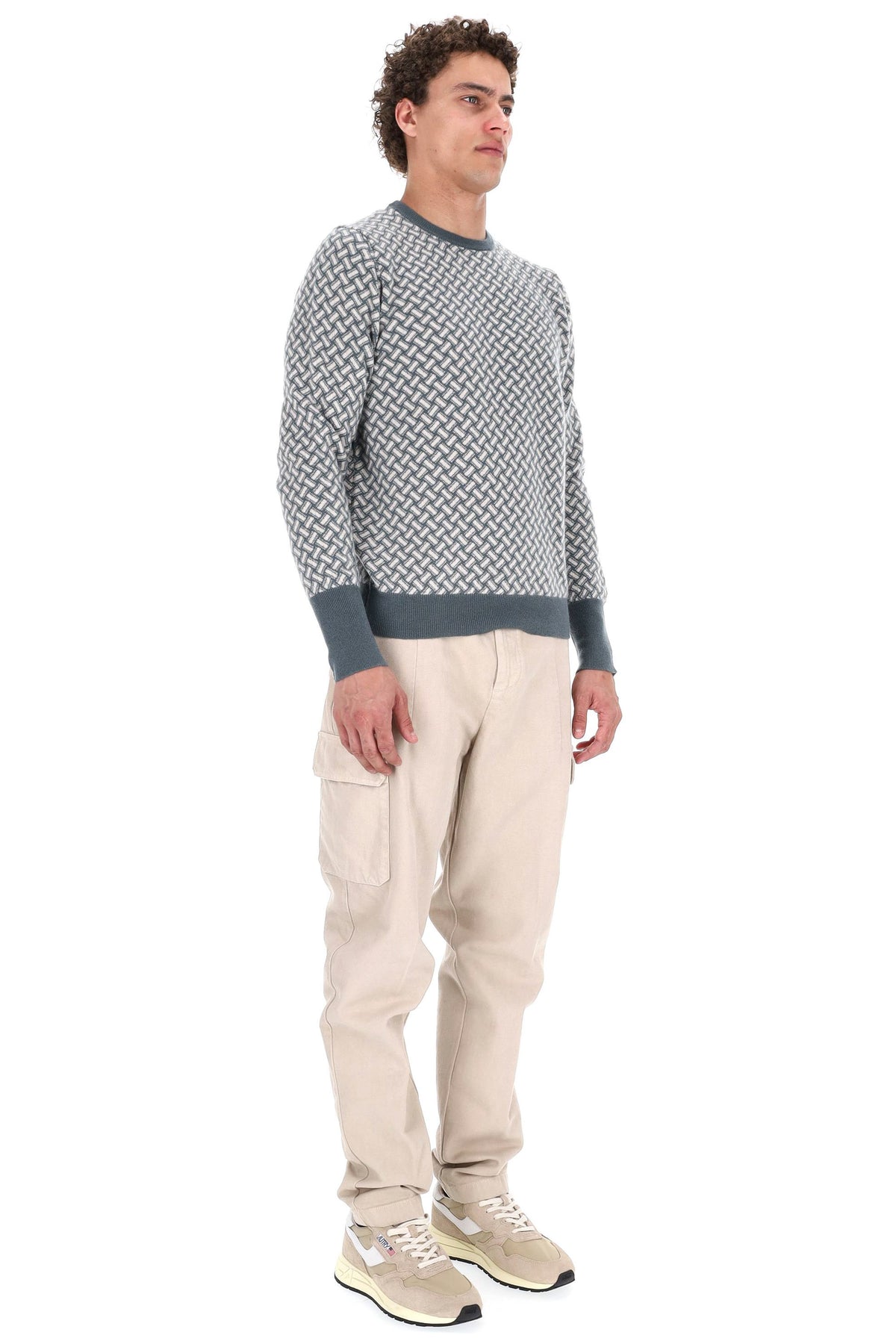 Drumohr Maglia girocollo in puro cashmere biscottino D2K103-3 RB49