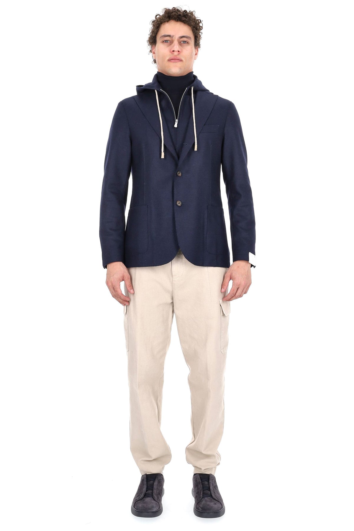 Eleventy Giacca in jersey di lana con pettorina staccabile L70GIAF02 JAC24018/2 11