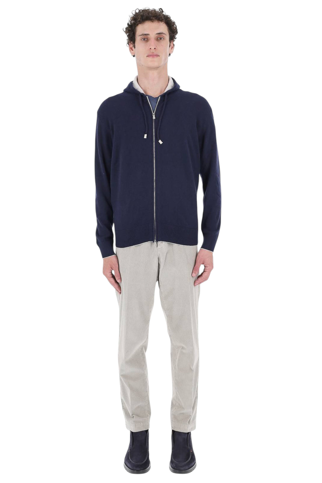 Eleventy Felpa full zip in puro cashmere X76MAGK33 MAG0K019 11-02