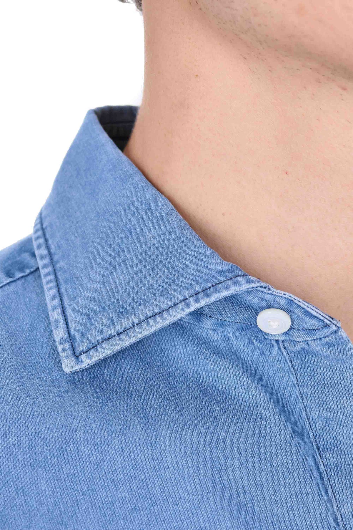Finamore Camicia sartoriale in denim candeggiato linea Napoli NP13-019542-C0160D 11