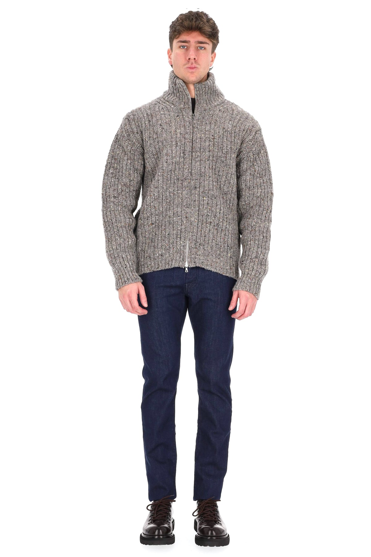 Howlin' Maglia full zip in lana sale pepe LOOSE ENDS GREYMIX