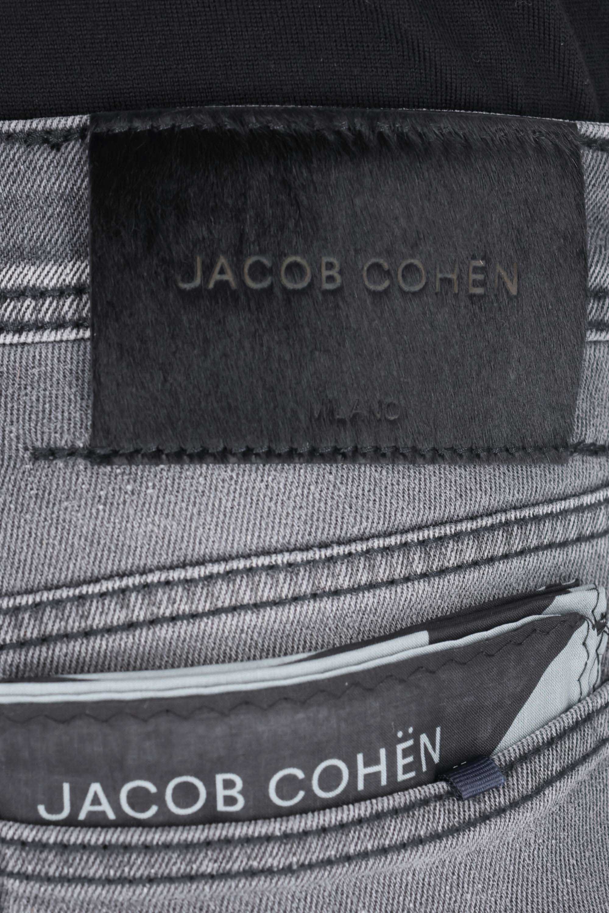 Jacob Cohen Jeans grigio in cotone comfort etichetta cavallino nero Nick fit JUX_QX006 N30 S3591/2 NICK 600D
