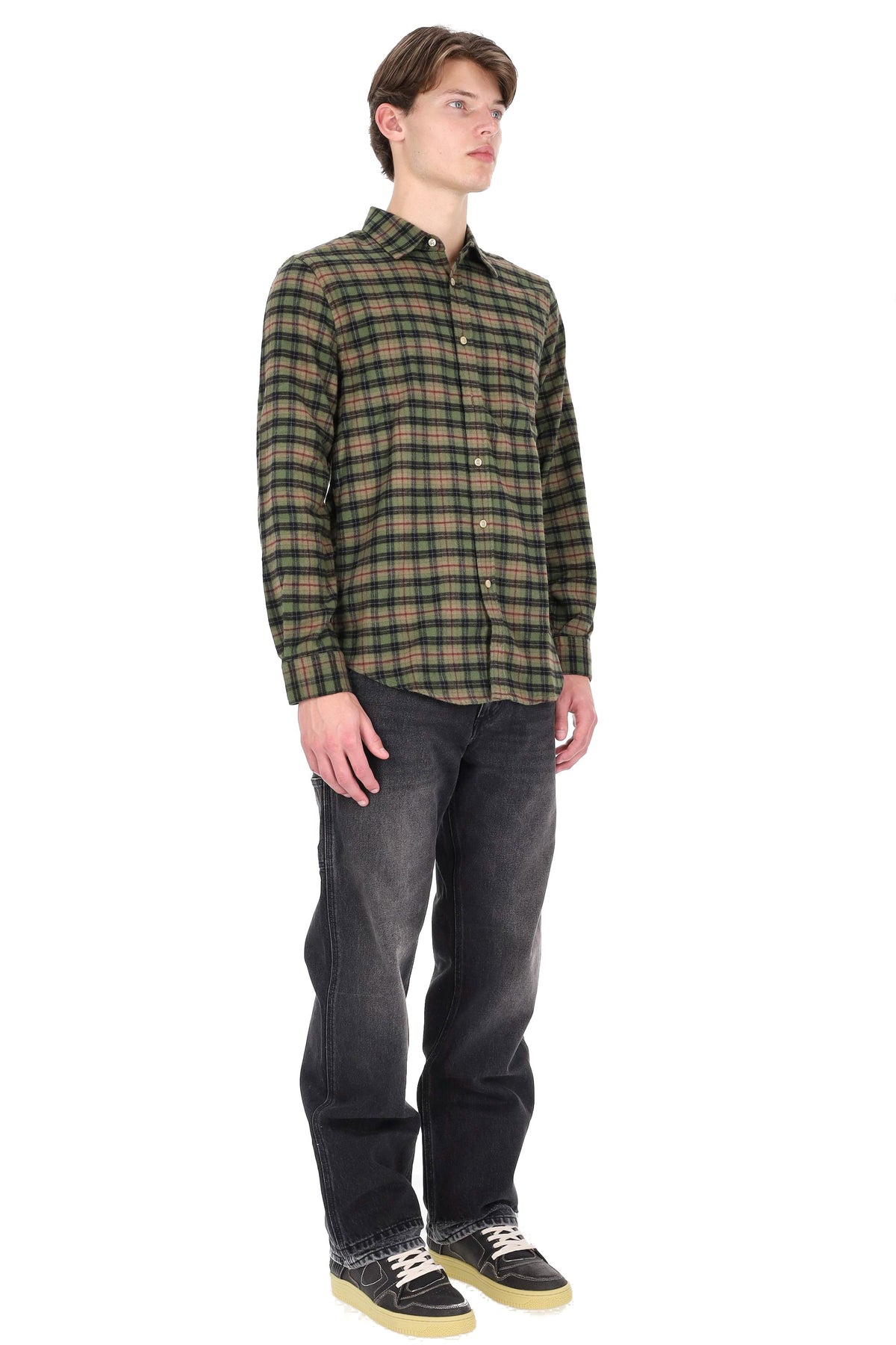 Portuguese Flannel Camicia in flanella di cotone modello Parque 061 MLTCLR