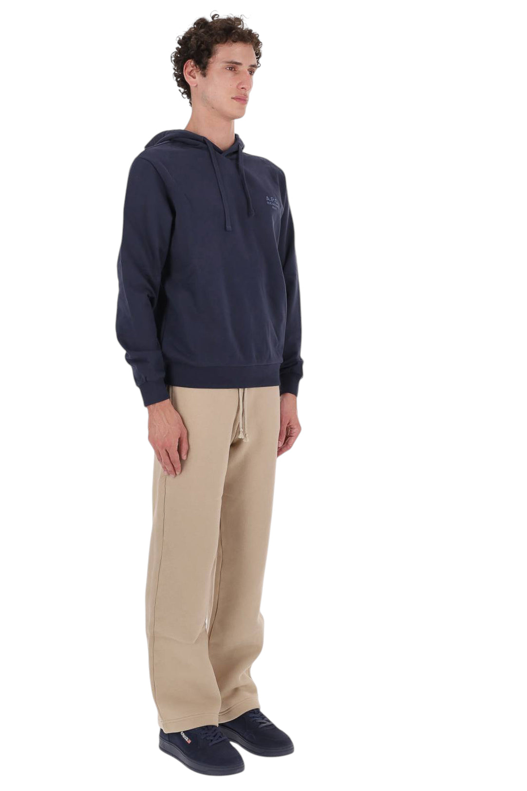 A.P.C. Felpa Rue Madame in cotone con cappuccio COHGR M27914 TIH-MARINE/BLEU CLAIR