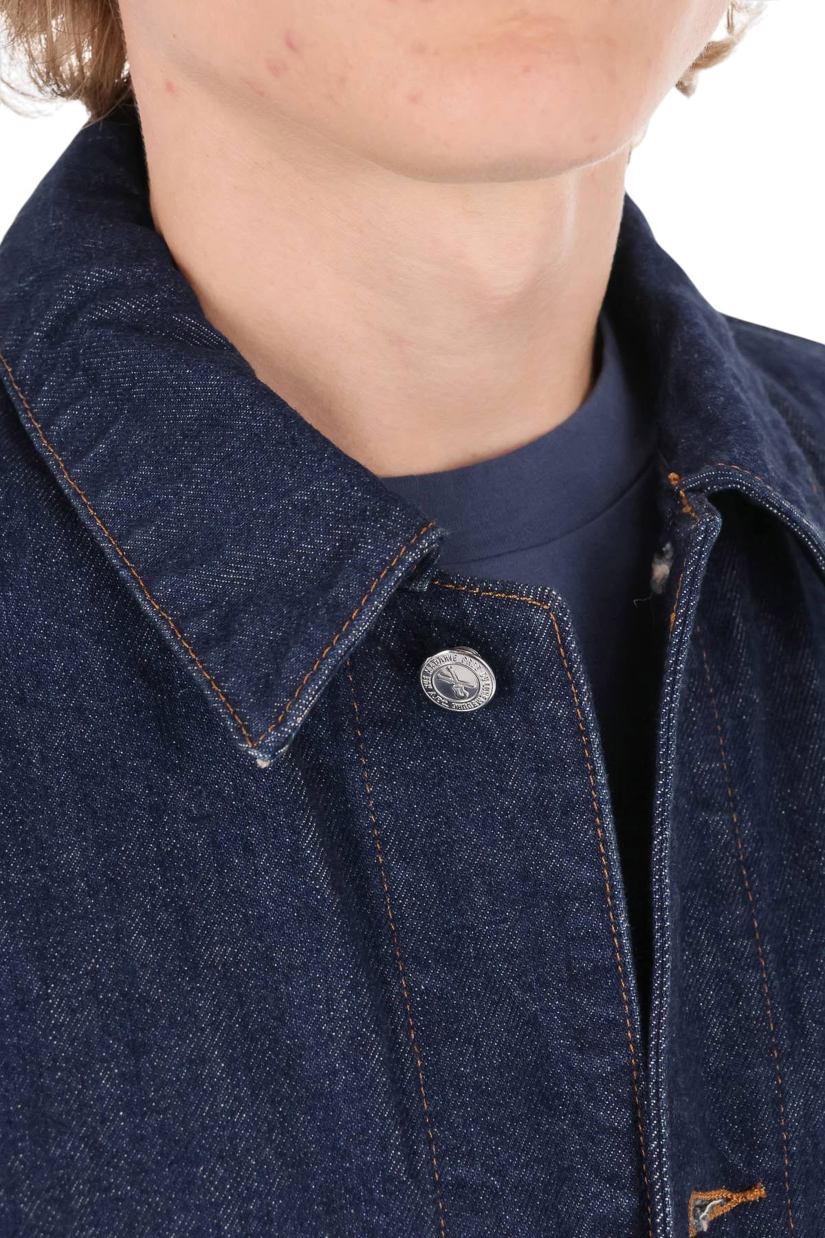 A.P.C. Giubbotto Perec in denim di cotone COHQZ H32101 IAL-INDIGO DELAVE