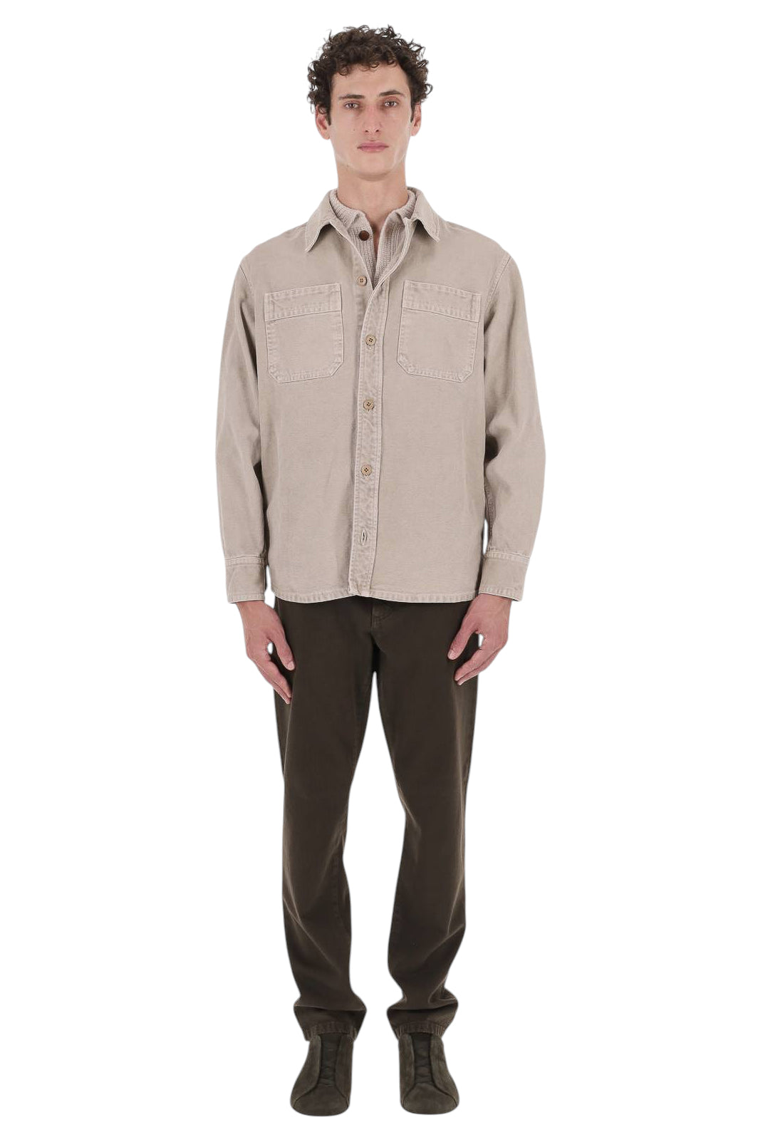 A.P.C. Overshirt Noah in cotone COHTC H32104 AAE-MASTIC