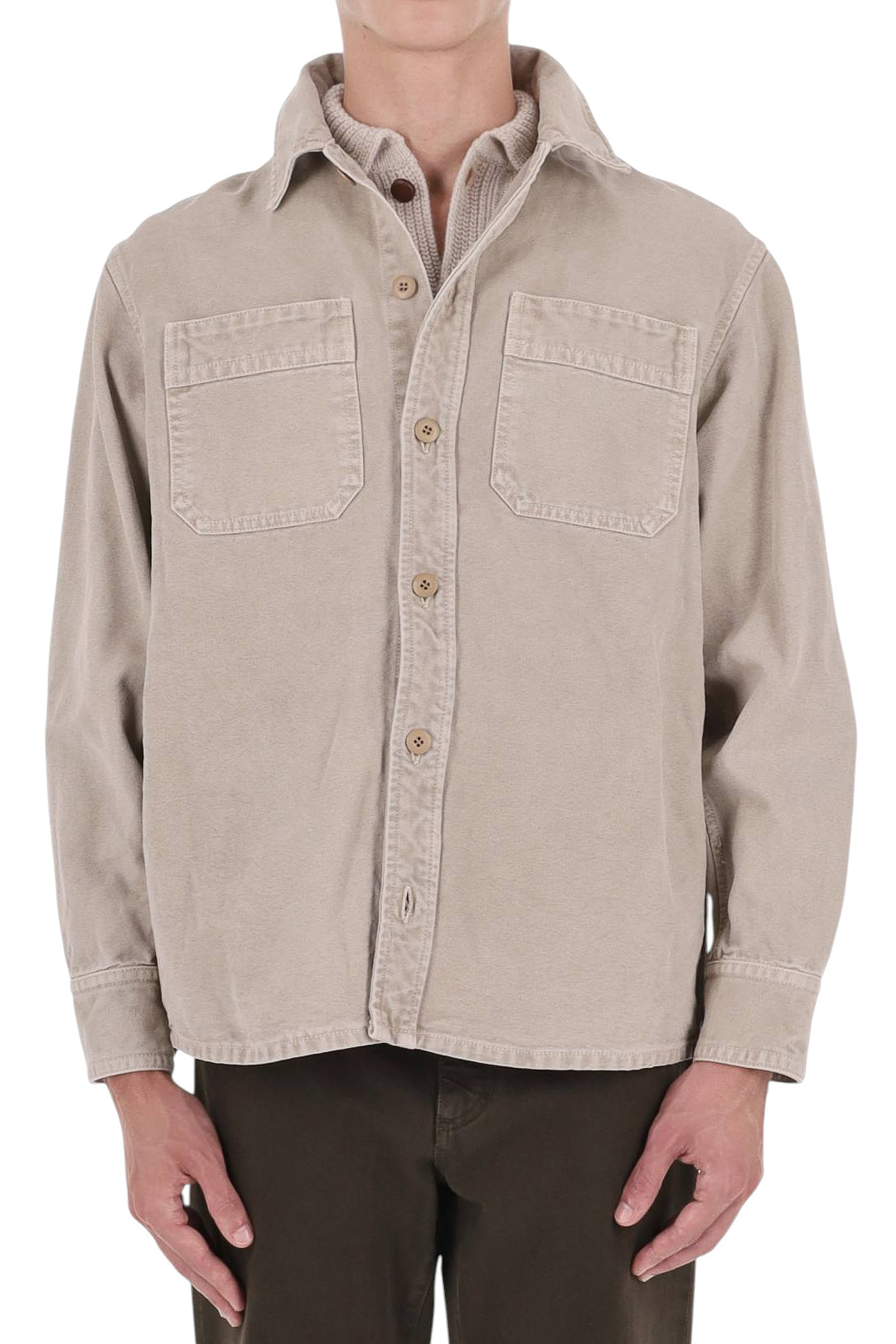 A.P.C. Overshirt Noah in cotone COHTC H32104 AAE-MASTIC