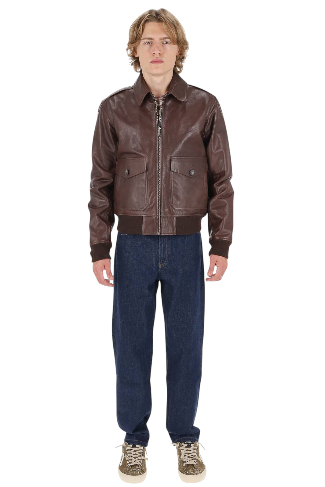 A.P.C. Giubbotto Gael in pelle PXCDG H32089 CAA-MARRON