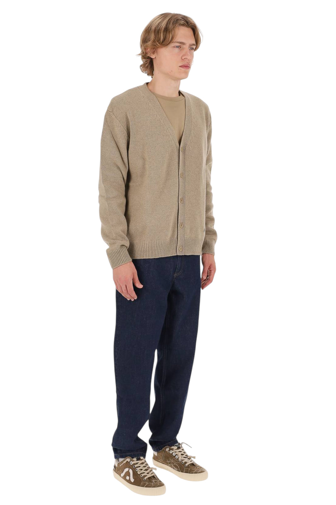 A.P.C. Cardigan Kevin in lana WOASW H22020 PBC-BEIGE CHINE
