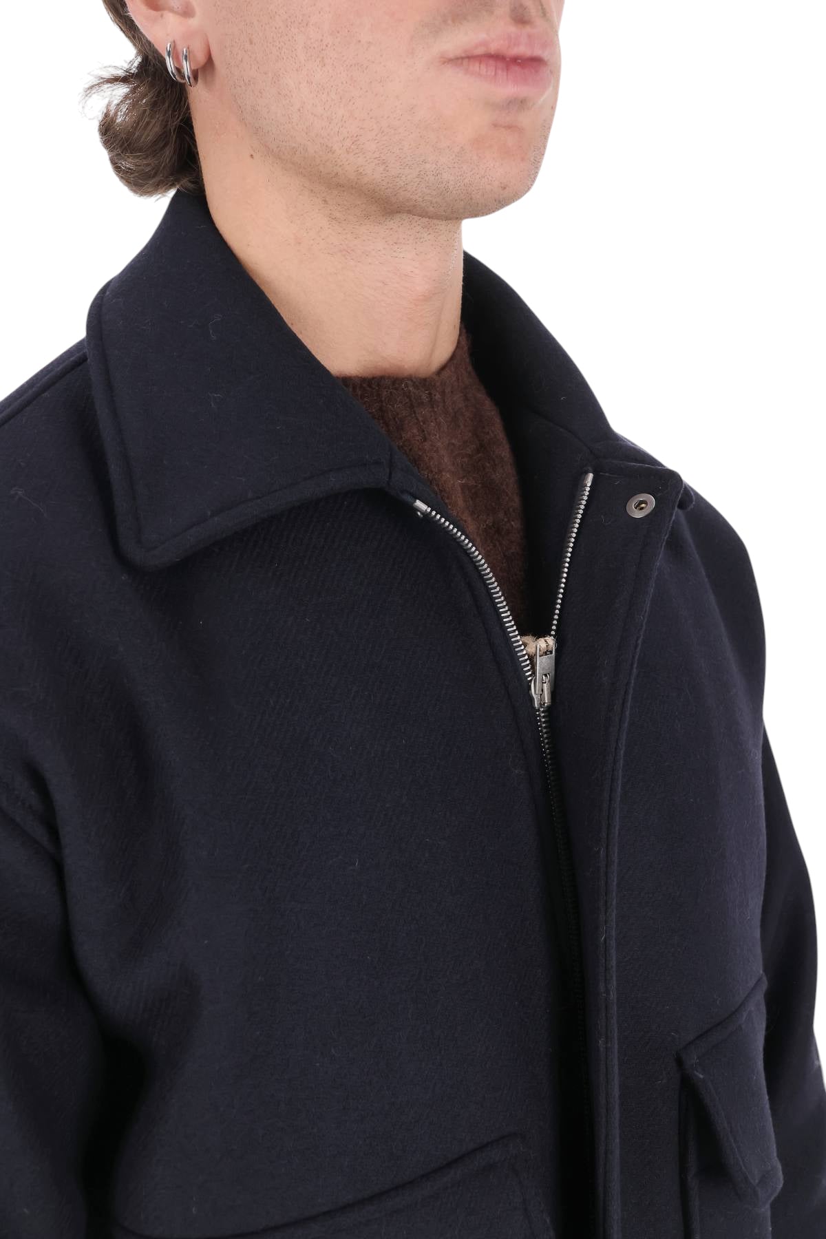 A.P.C. Giubbotto Charlie in panno di lana vergine WVBEB H32125 IAK-DARK NAVY