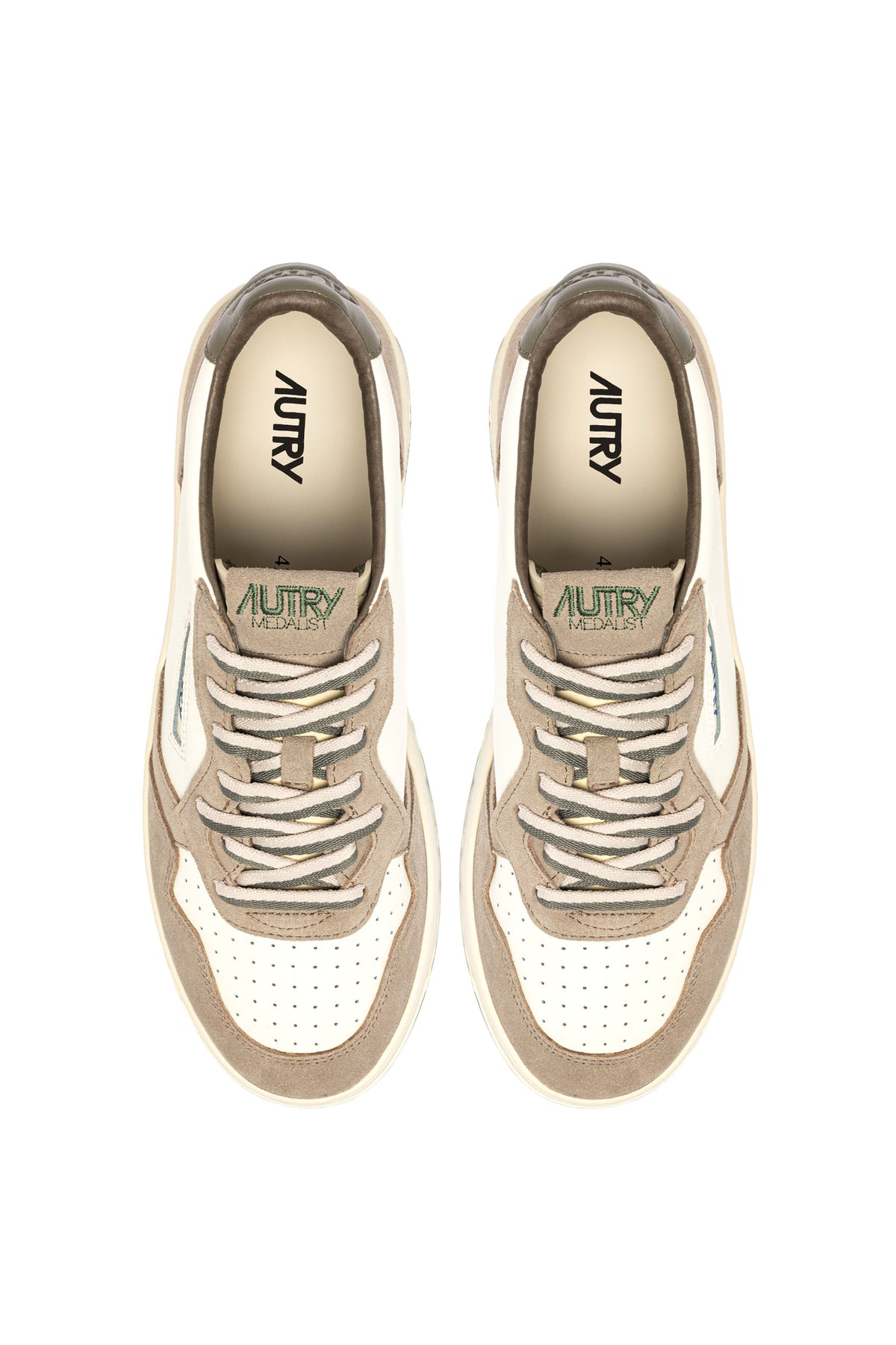 Autry Sneaker Medalist uomo bimateriale in pelle-camoscio bianco/Licorice AULM BW07 WHT/LICORICE