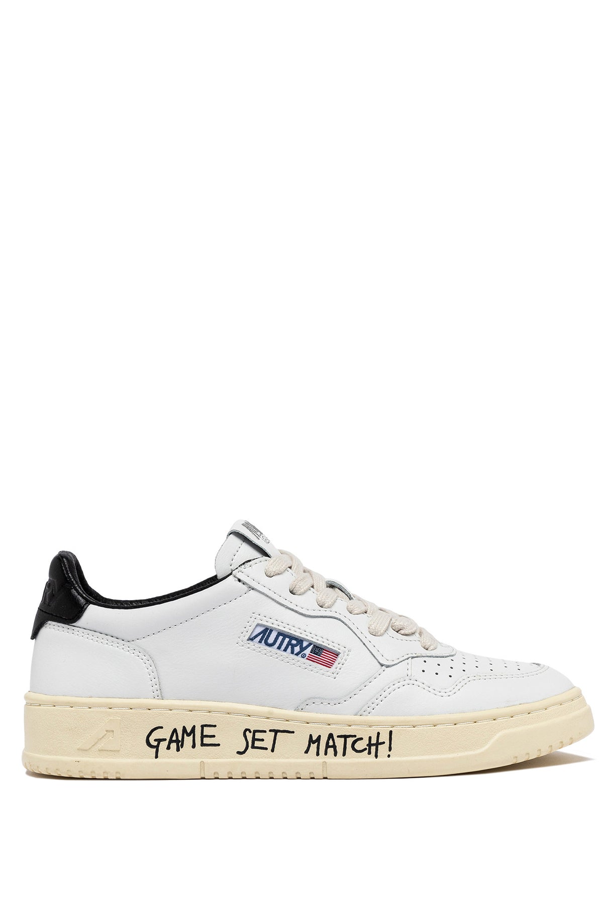 Autry Sneaker Medalist in pelle bianca con dettagli neri AULM ML02 WHT/BLK