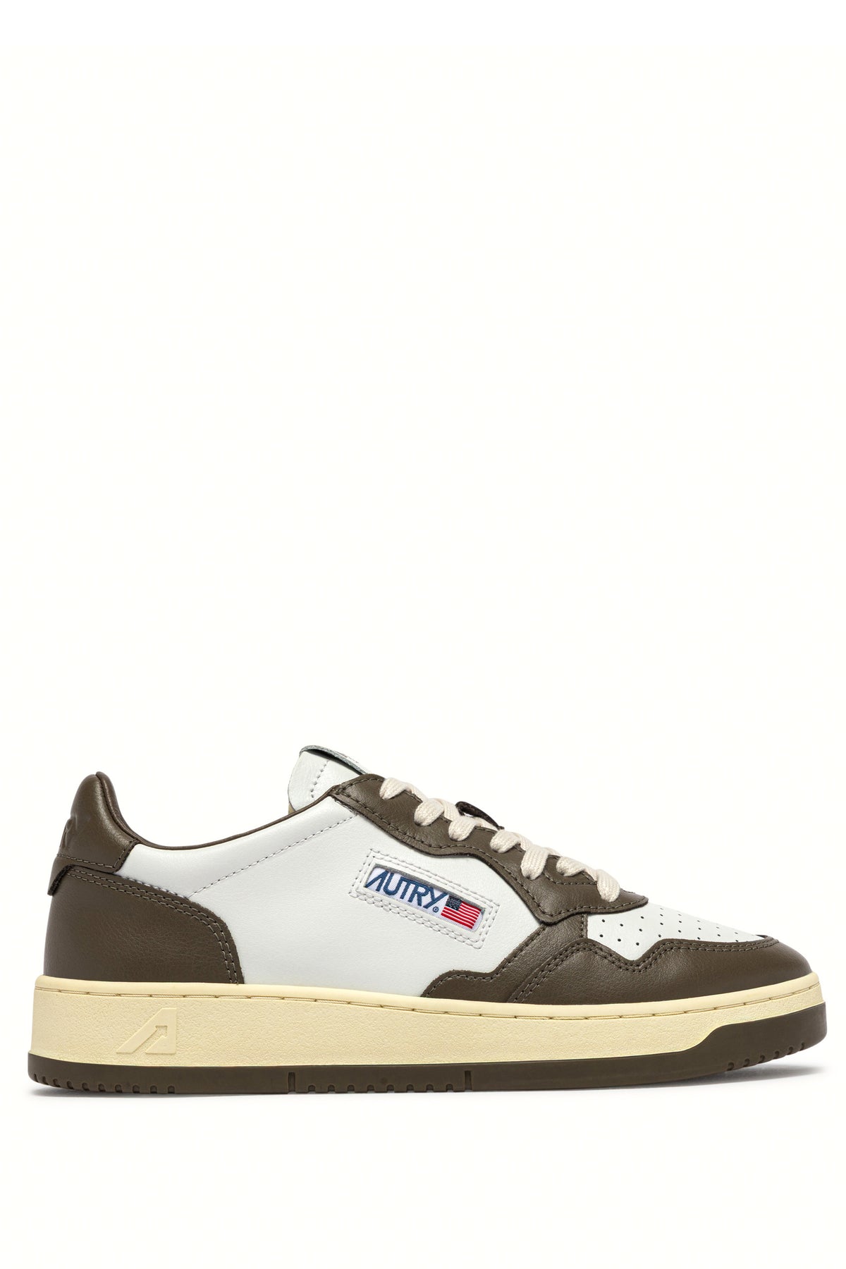 Autry Sneaker Medalist bicolore in pelle bianco/Chocolate AULM WB68 WHT/CHOCO