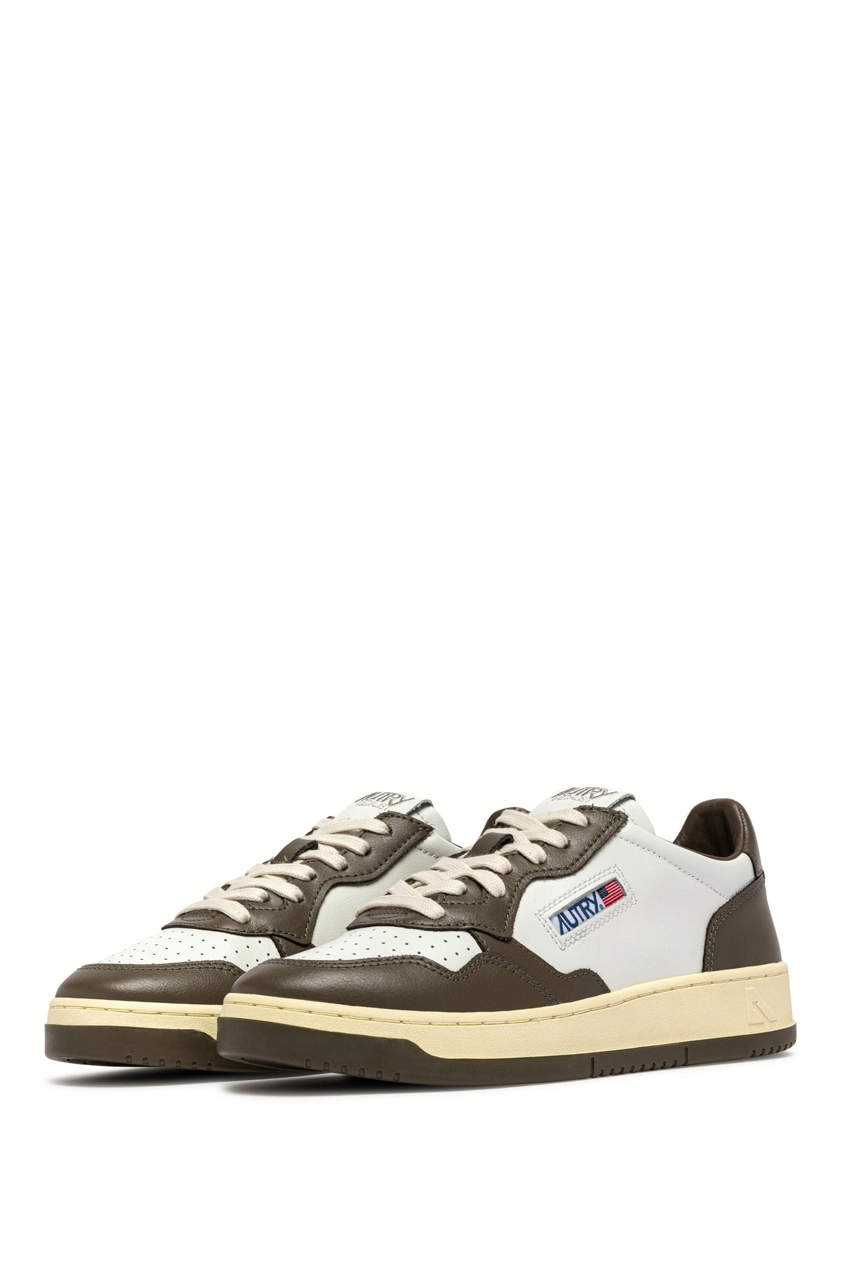 Autry Sneaker Medalist bicolore in pelle bianco/Chocolate AULM WB68 WHT/CHOCO