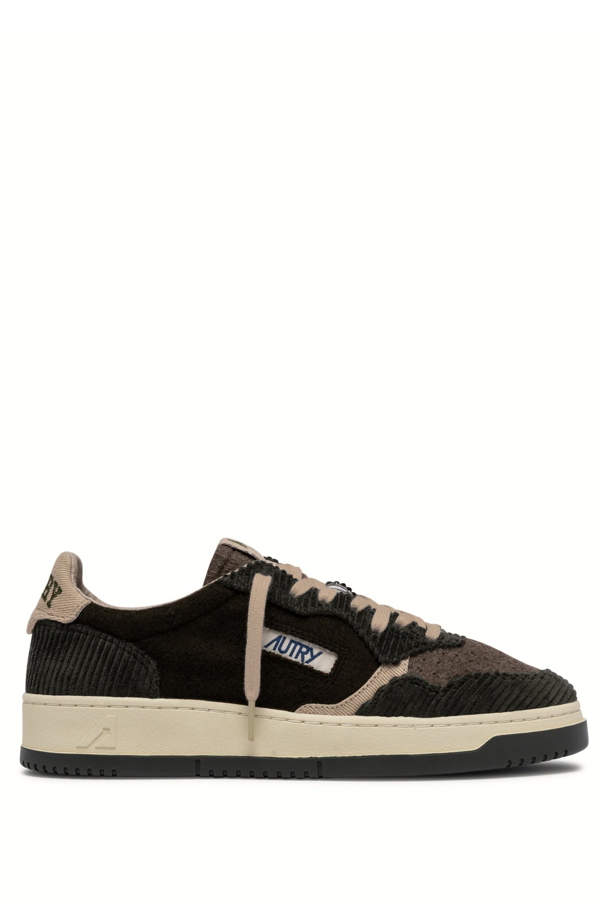 Autry Sneaker Medalist in velluto Brown/Climbing Ivy con mix di texture AULM S101 BROWN/CLIMB