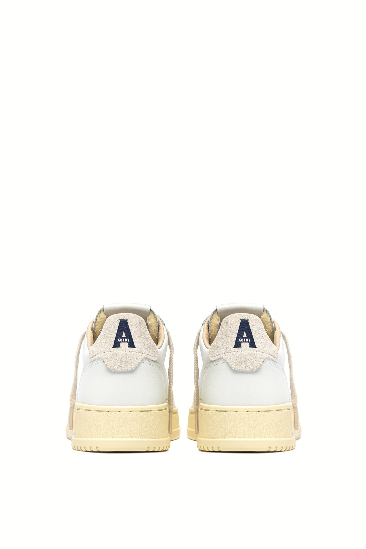 Autry Sneaker Medalist donna in pelle bianca con talloncino in camoscio Snow White AULW BJ04 WHT/SNOWHT