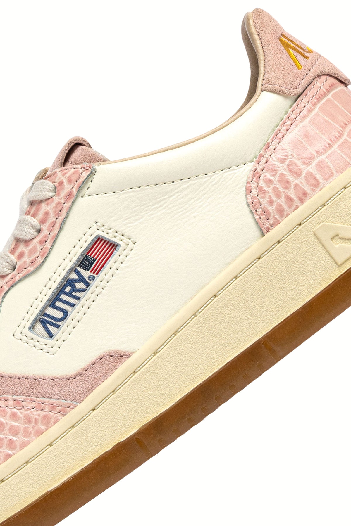 Autry Sneaker Medalist donna in pelle Marshmallow/Pink con stampa cocco AULW CZ03 MRSH/PINK