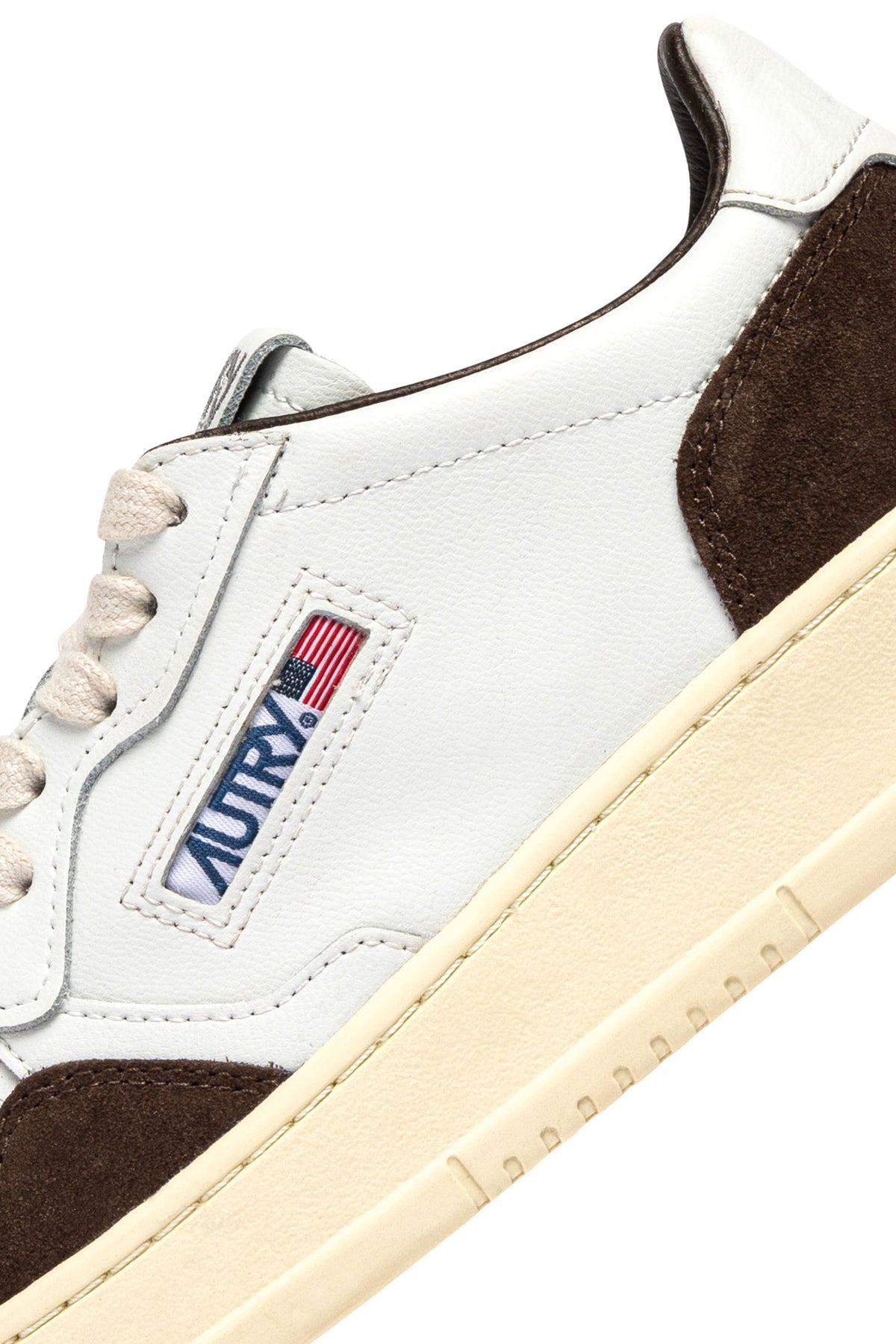 Autry Sneaker Medalist donna in pelle morbida e camoscio bianco/Mogano AULW FT19 WHT/MOGANO