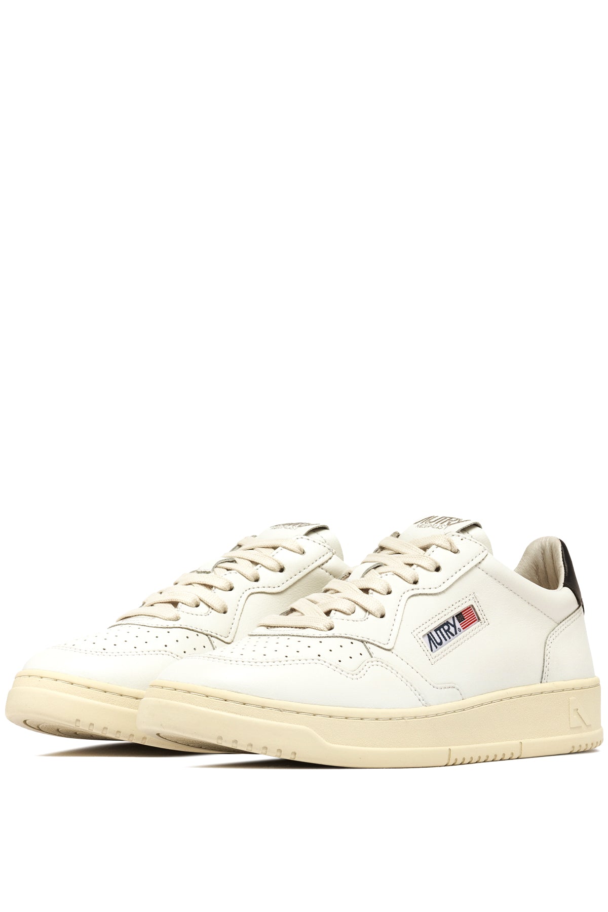 Autry Sneaker Medalist donna in pelle bianca con talloncino Space AULW LL12 WHT/SPACE