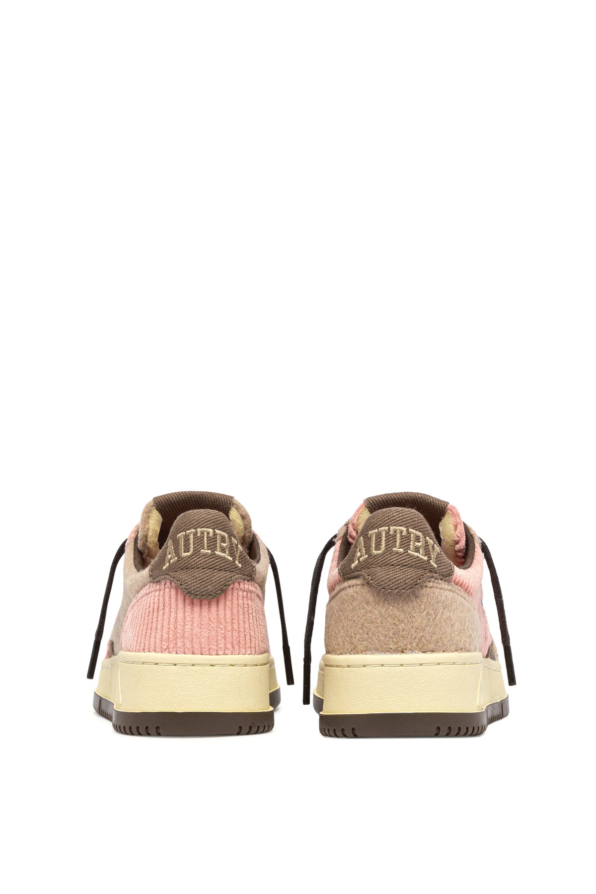 Autry Sneaker Medalist donna in velluto Pink/Chocolate con mix di texture AULW V101 PINK/CHOCO