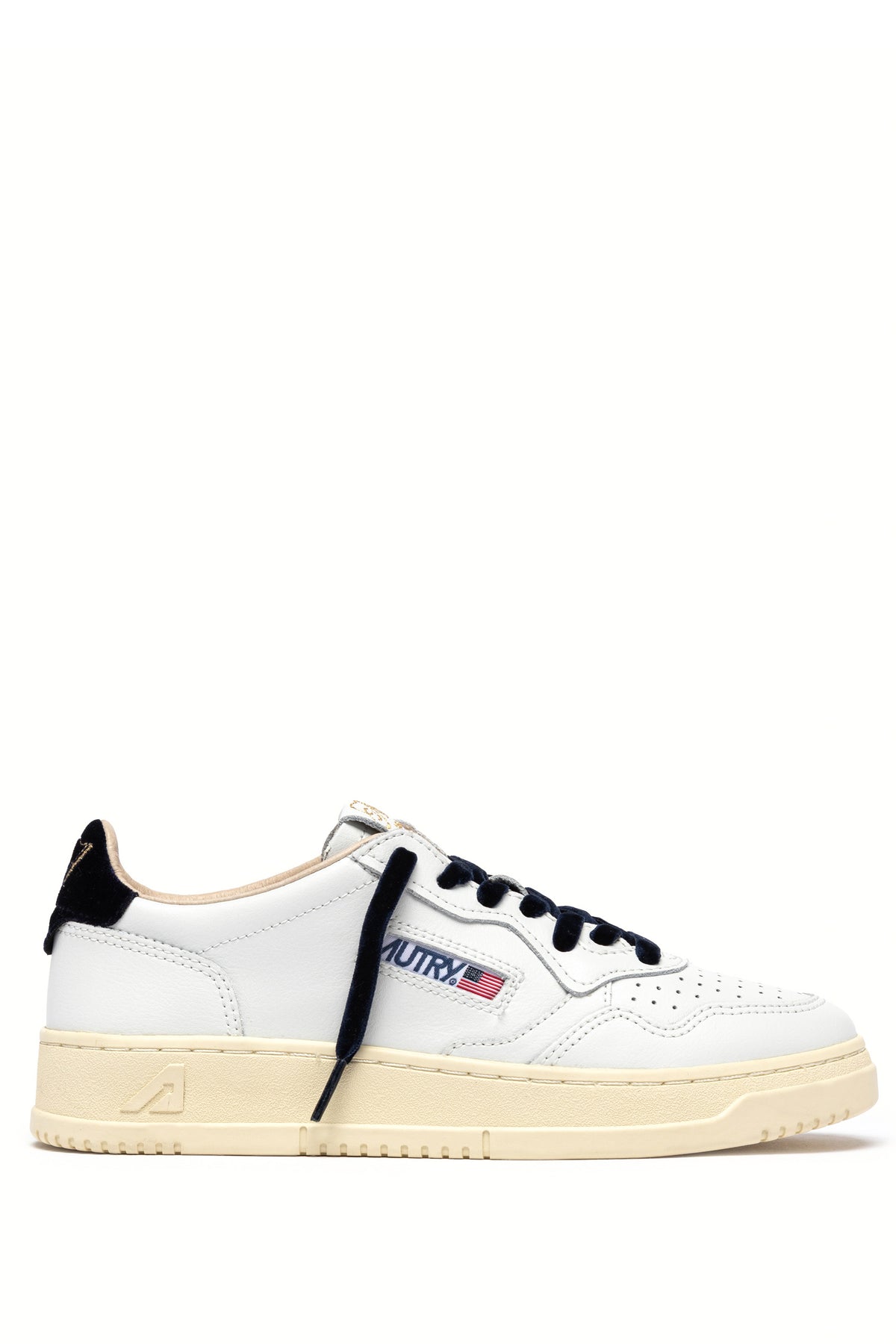 Autry Sneaker Medalist donna in pelle bianca con talloncino velluto Space AULW VZ02 WHT/SPACE