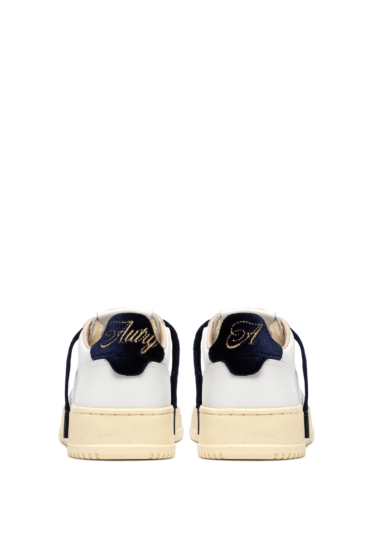 Autry Sneaker Medalist donna in pelle bianca con talloncino velluto Space AULW VZ02 WHT/SPACE