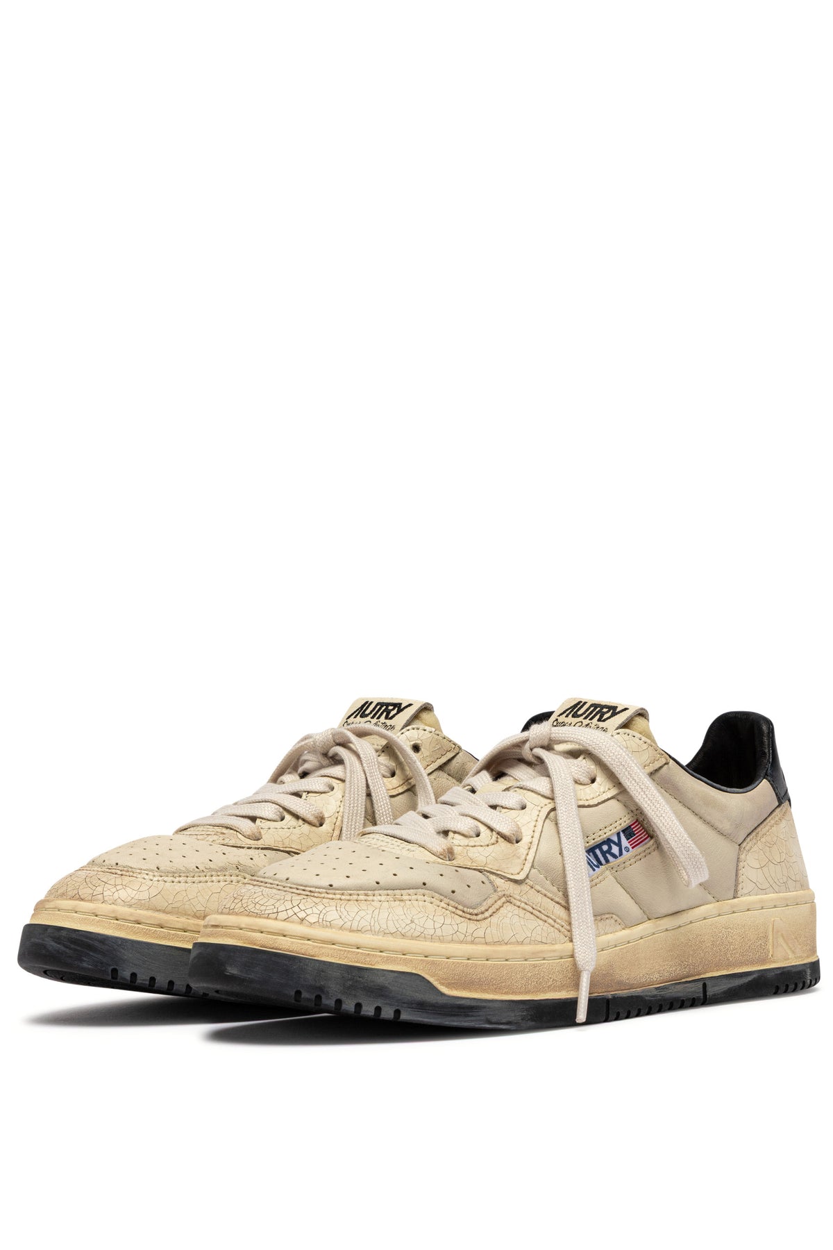 Autry Sneaker SuperVintage in pelle imbottita craquelé AVLM AD01 WH ASPR/BLK