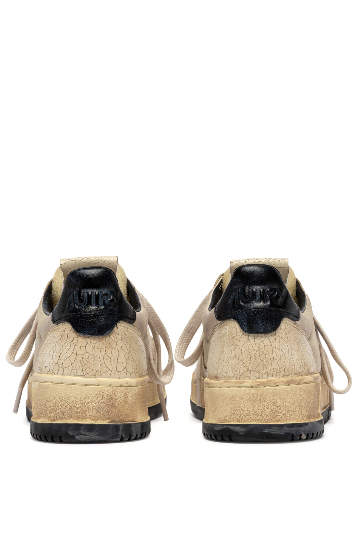 Autry Sneaker SuperVintage in pelle imbottita craquelé AVLM AD01 WH ASPR/BLK