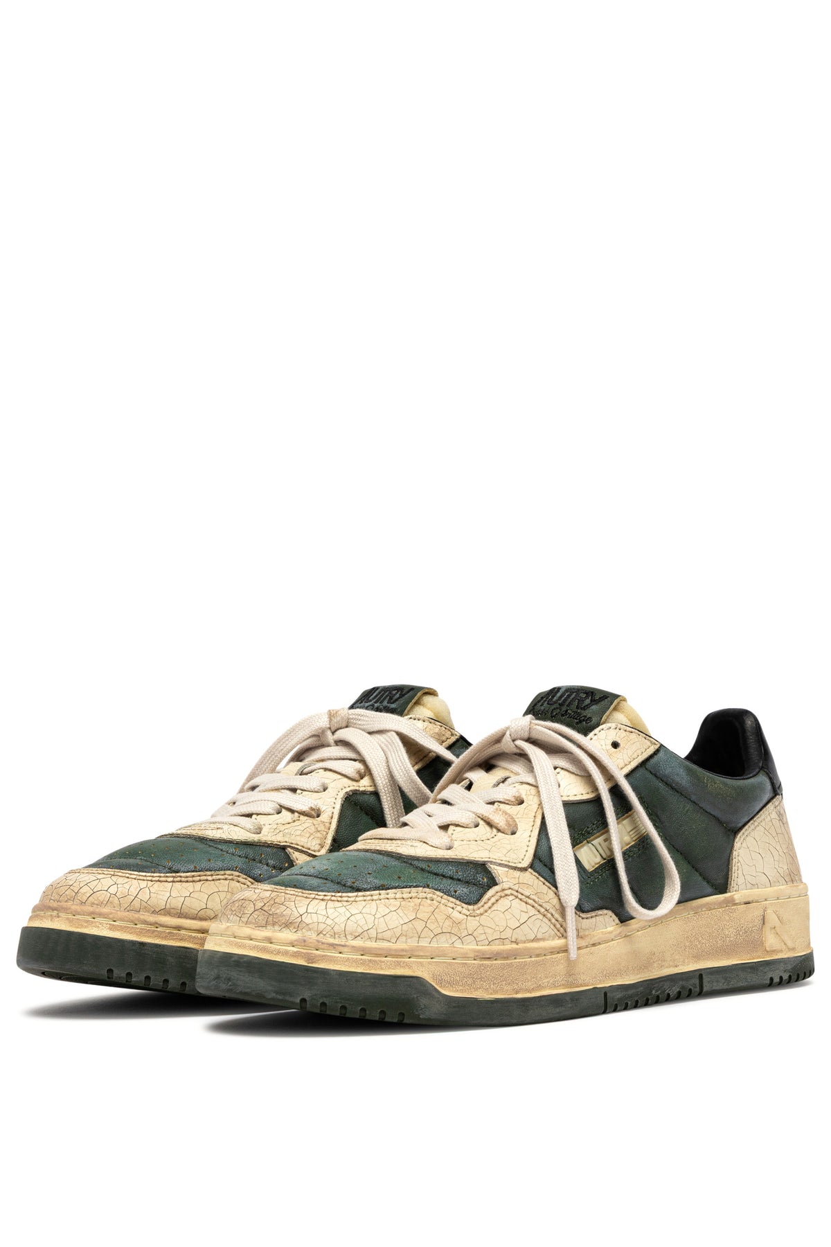 Autry Sneaker SuperVintage in pelle imbottita White Asper/Rifle Green AVLM AD02 WH AS/RF GR