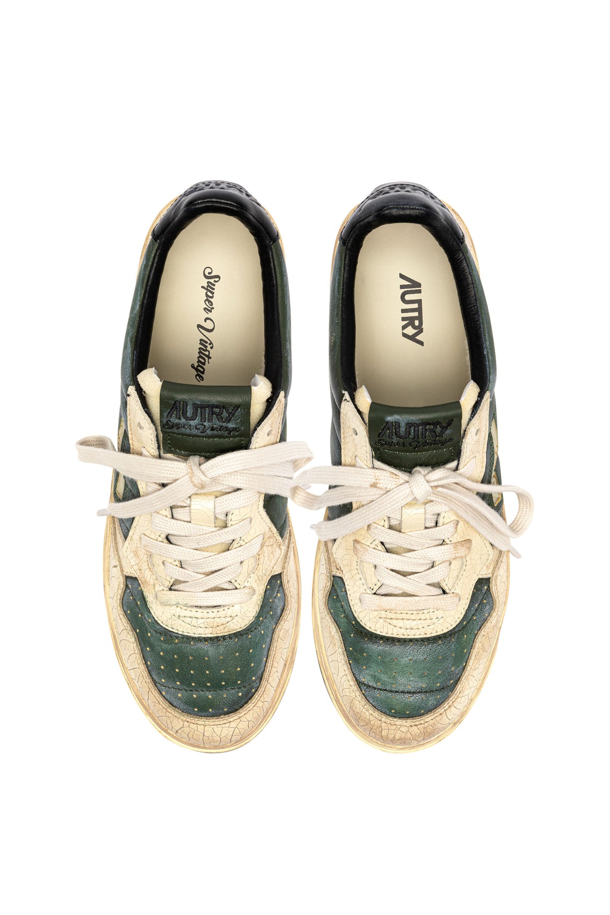 Autry Sneaker SuperVintage in pelle imbottita White Asper/Rifle Green AVLM AD02 WH AS/RF GR