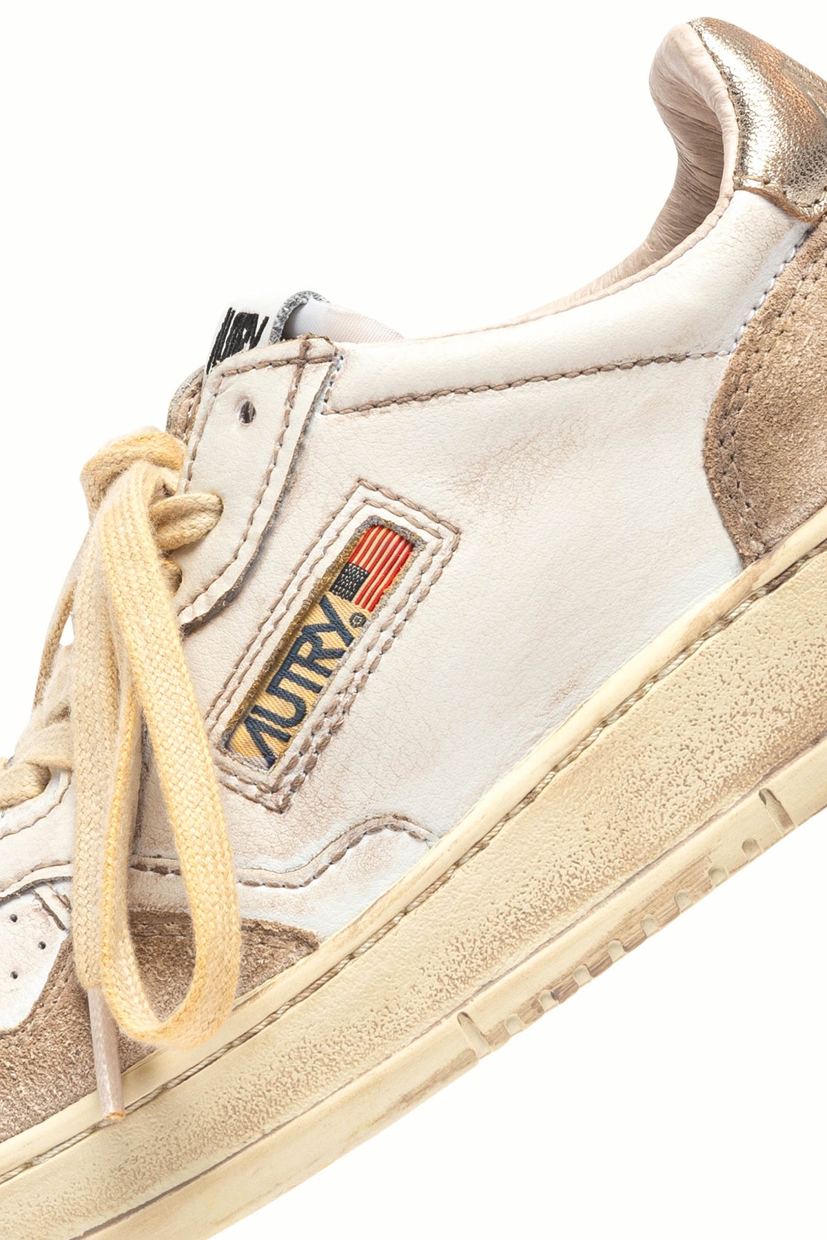 Autry Sneaker SuperVintage in pelle-camoscio bianco/Gold AVLM LS75 WHT/GOLD