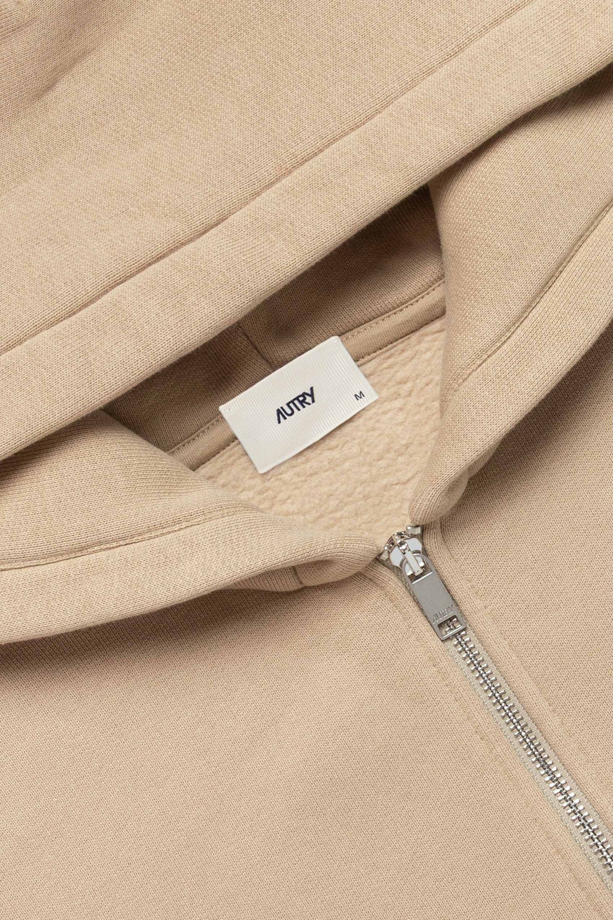 Autry Felpa zip unisex in heavy jersey di cotone Sediment con cappuccio HIPX 121N SEDIMENT
