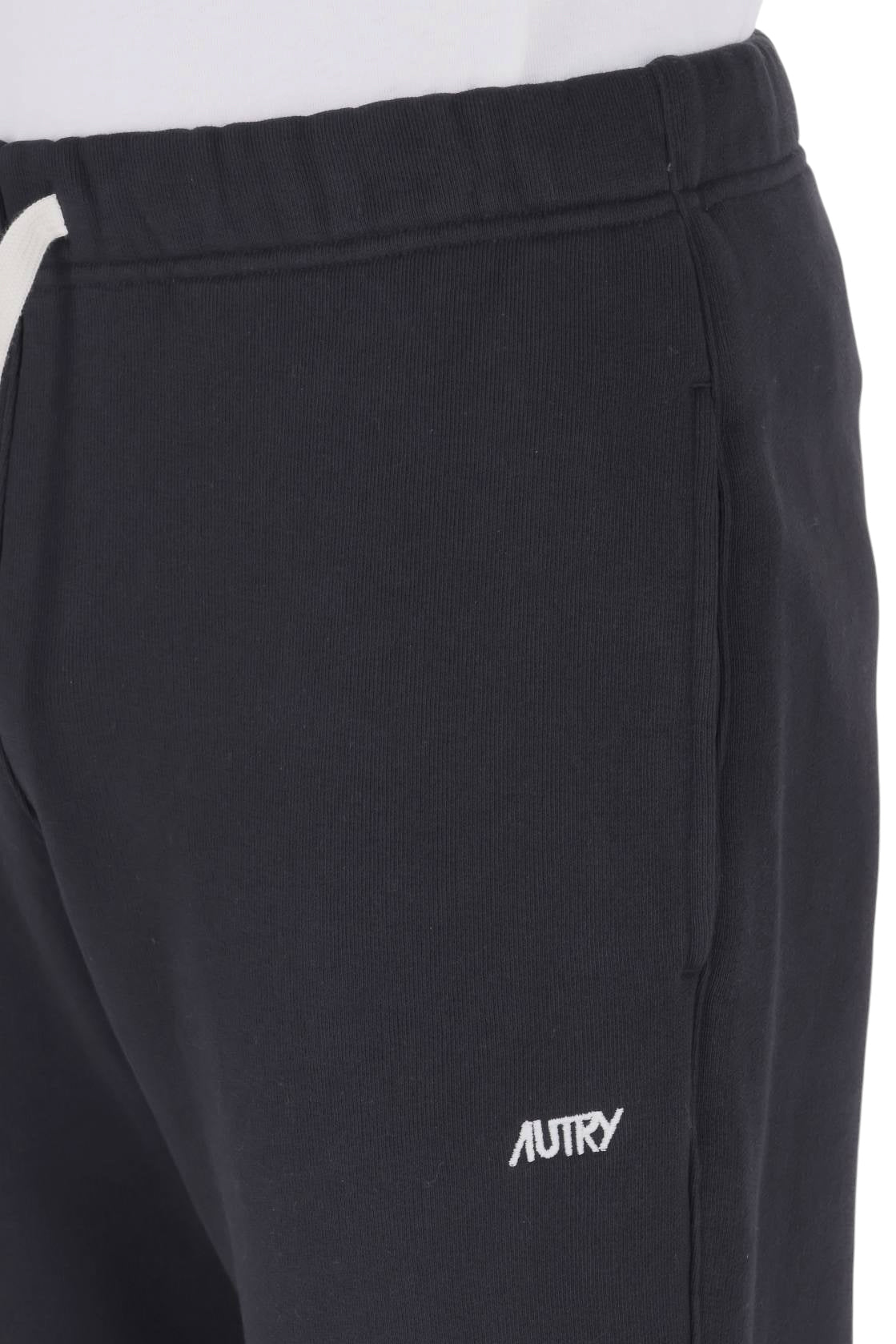 Autry Pantalone felpa donna nero in cotone con logo ricamato SPPW 003K BLACK
