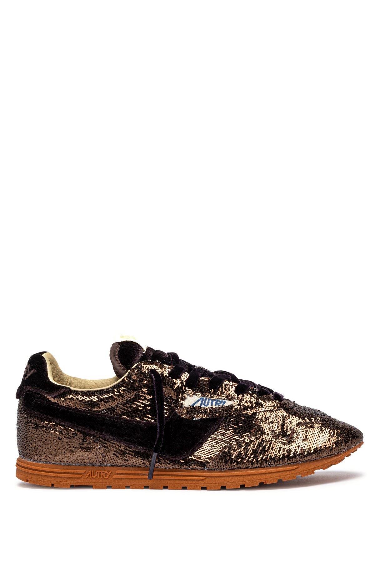 Autry Sneaker Windspin donna in velluto con paillettes Bronze/Chocolate WSLW EI01 BRON/CHOC