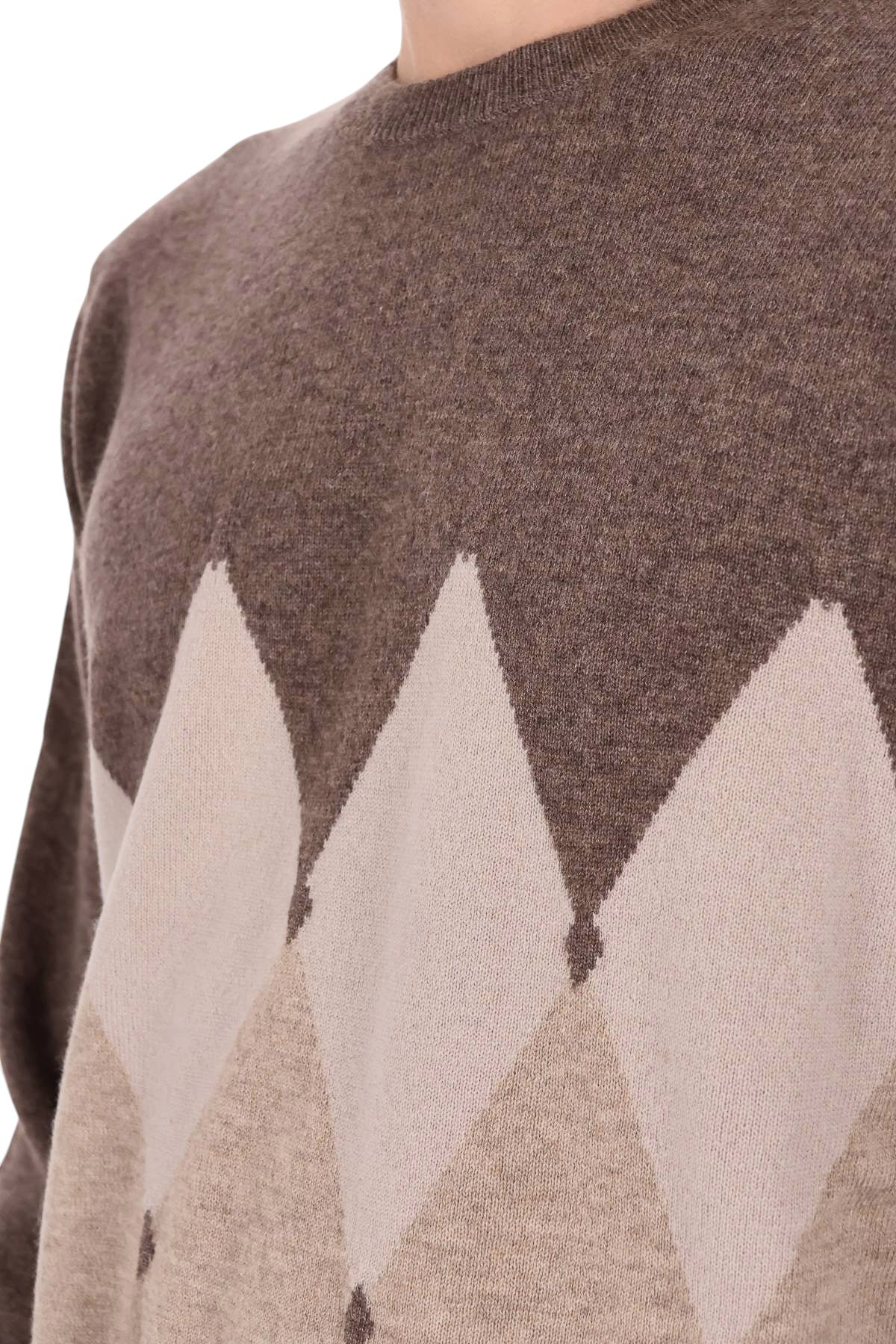 Ballantyne Maglia girocollo in cashmere 1 filo fantasia Diamond B2P000 12KA8/2 94545