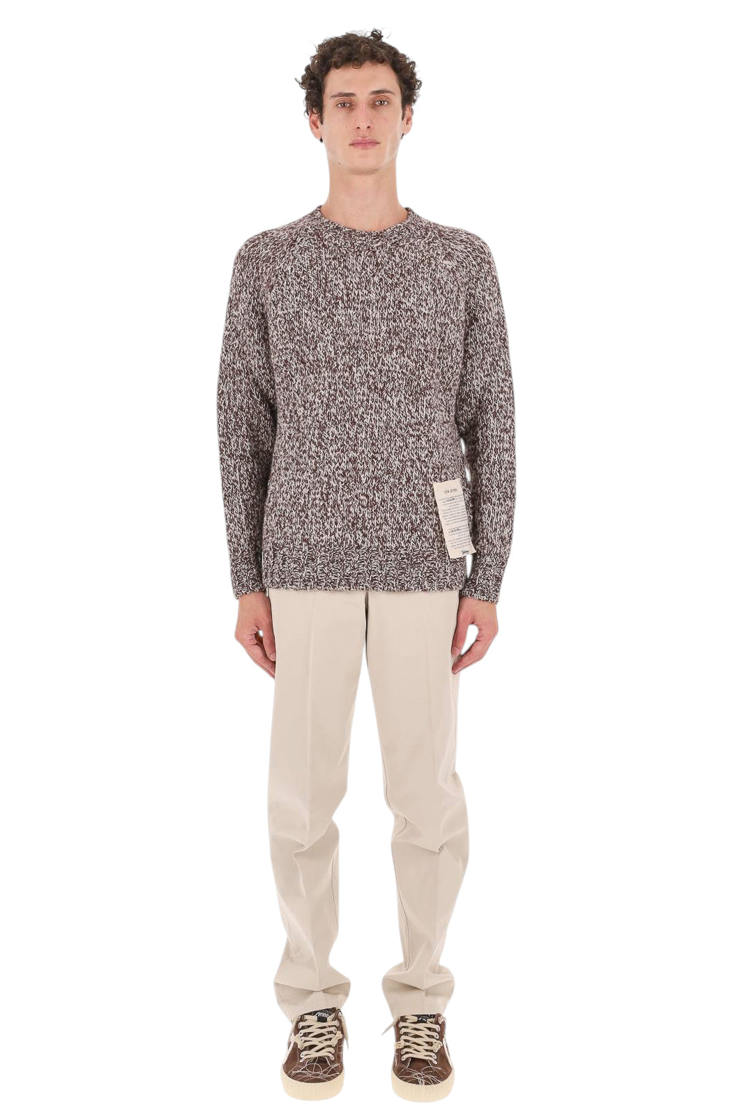 Ballantyne Maglia girocollo Raw Diamond mouliné in lana-alpaca B4P180 3W072 98156